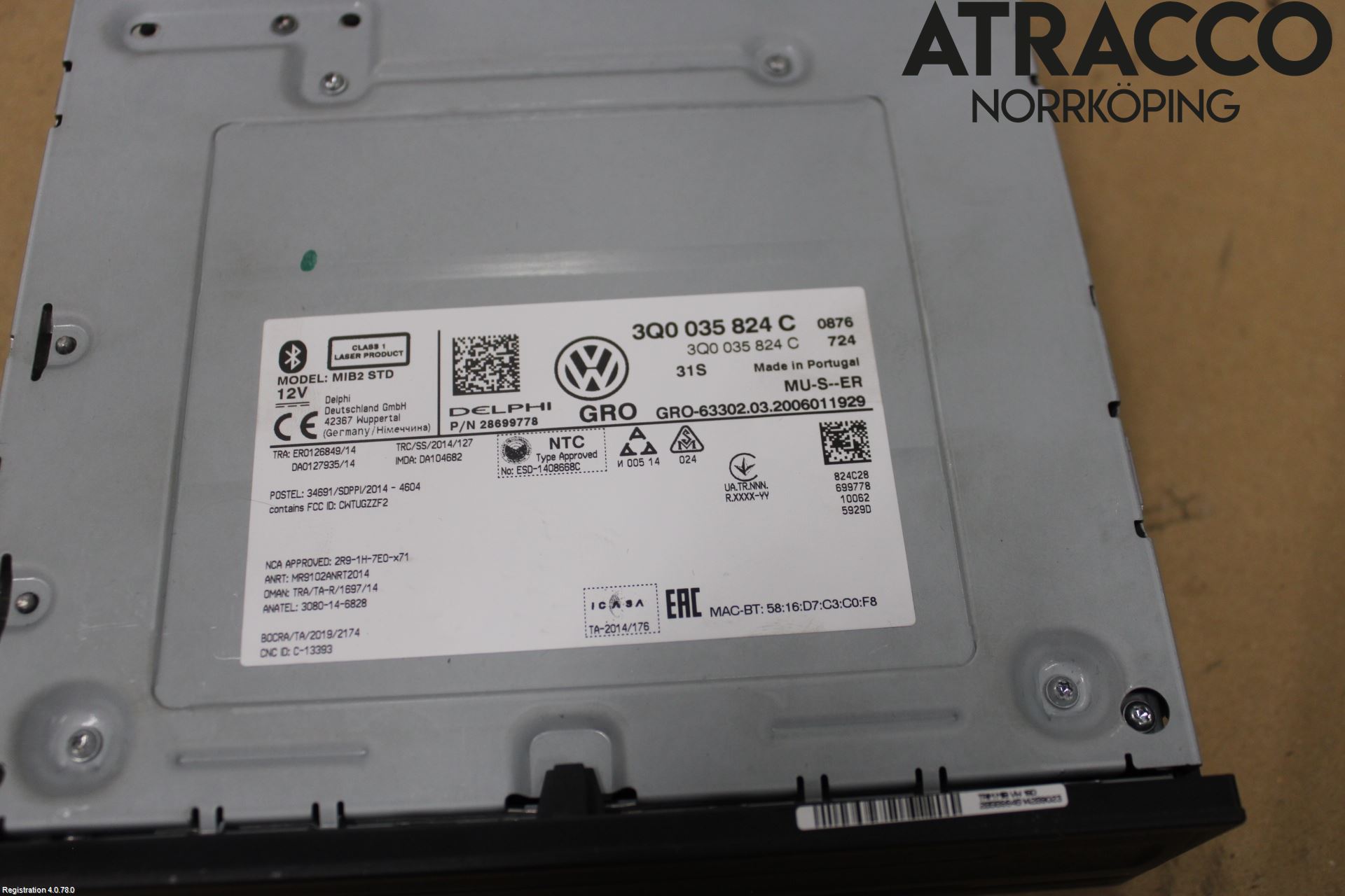 Volkswagen VW GOLF / E-GOLF VII 13-20 Stereo Radio Med Cd