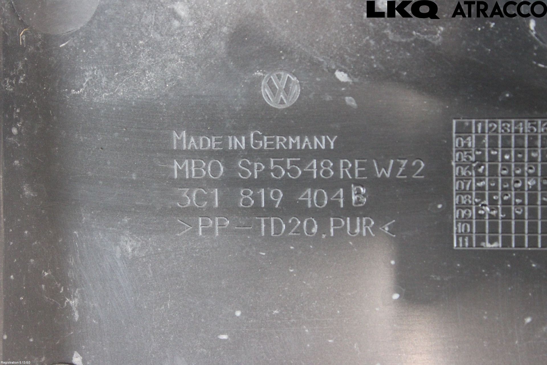 Volkswagen VW PASSAT 05-11 Visker Deksel-Grill-Under Frr