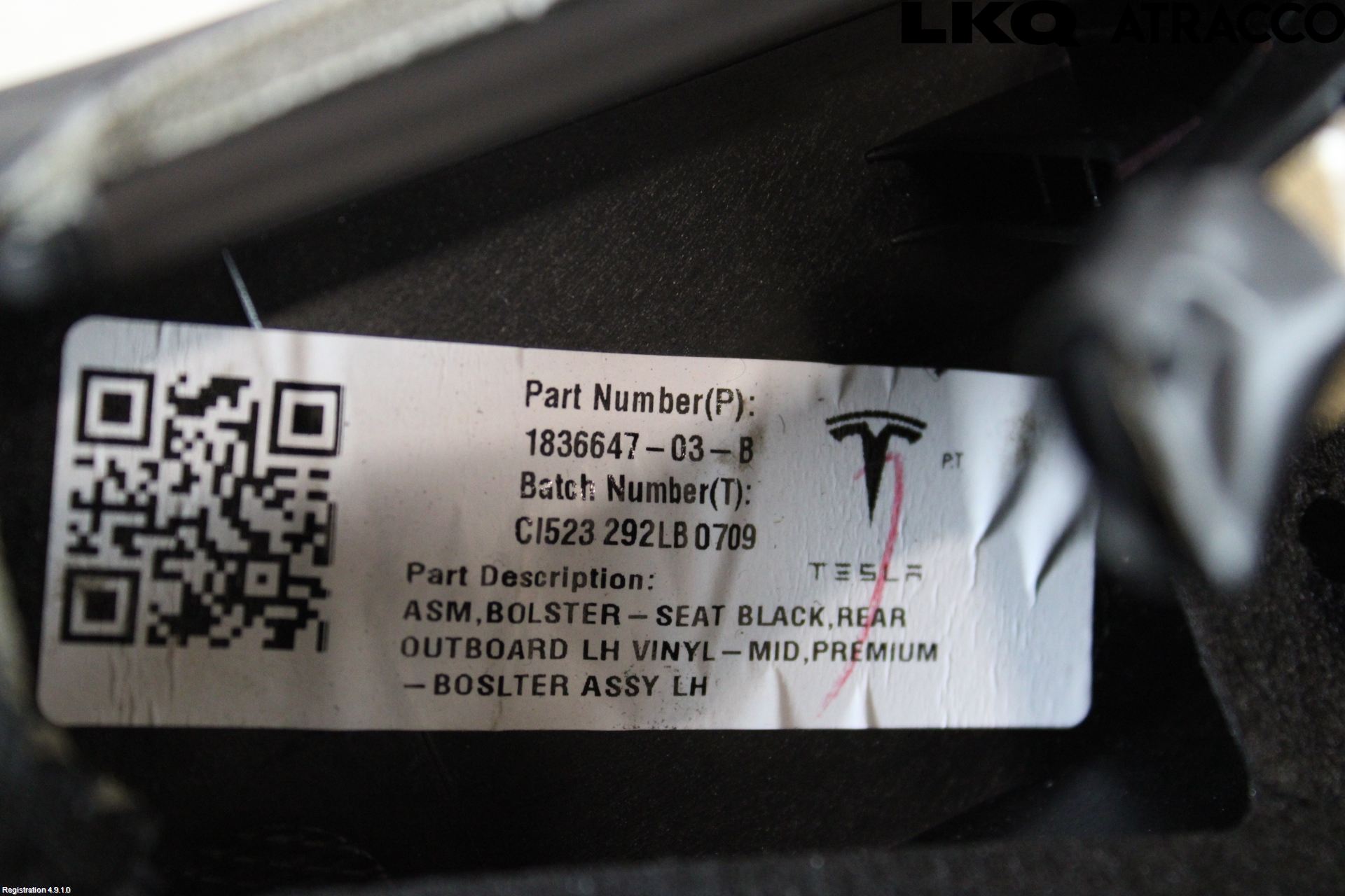 Tesla MODEL 3 17- Innr Sete Bak Seterygg