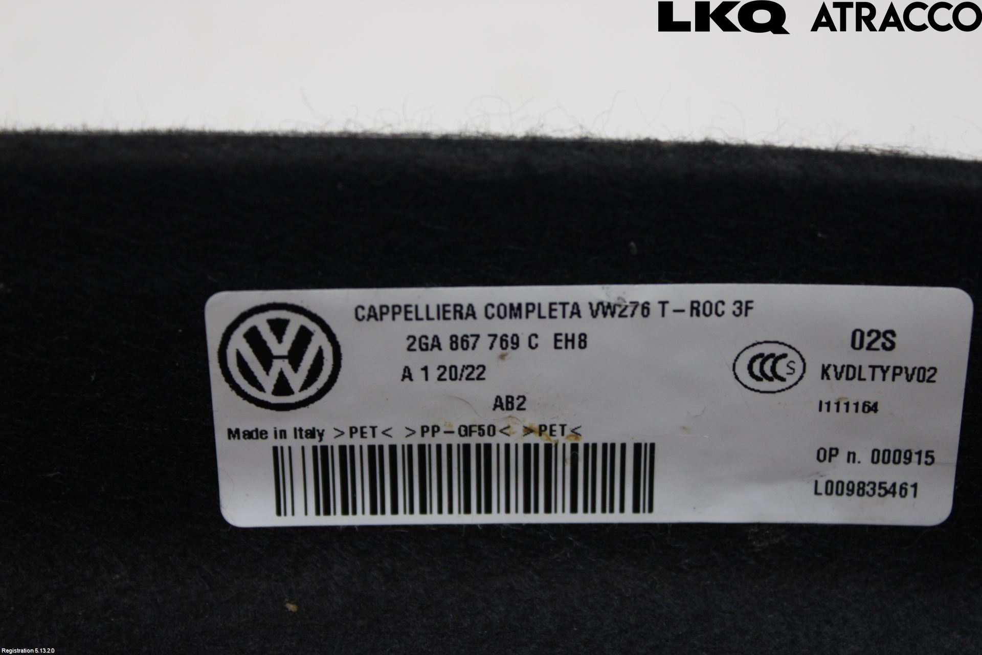 Volkswagen VW T-ROC 18- Innr Hattehylle