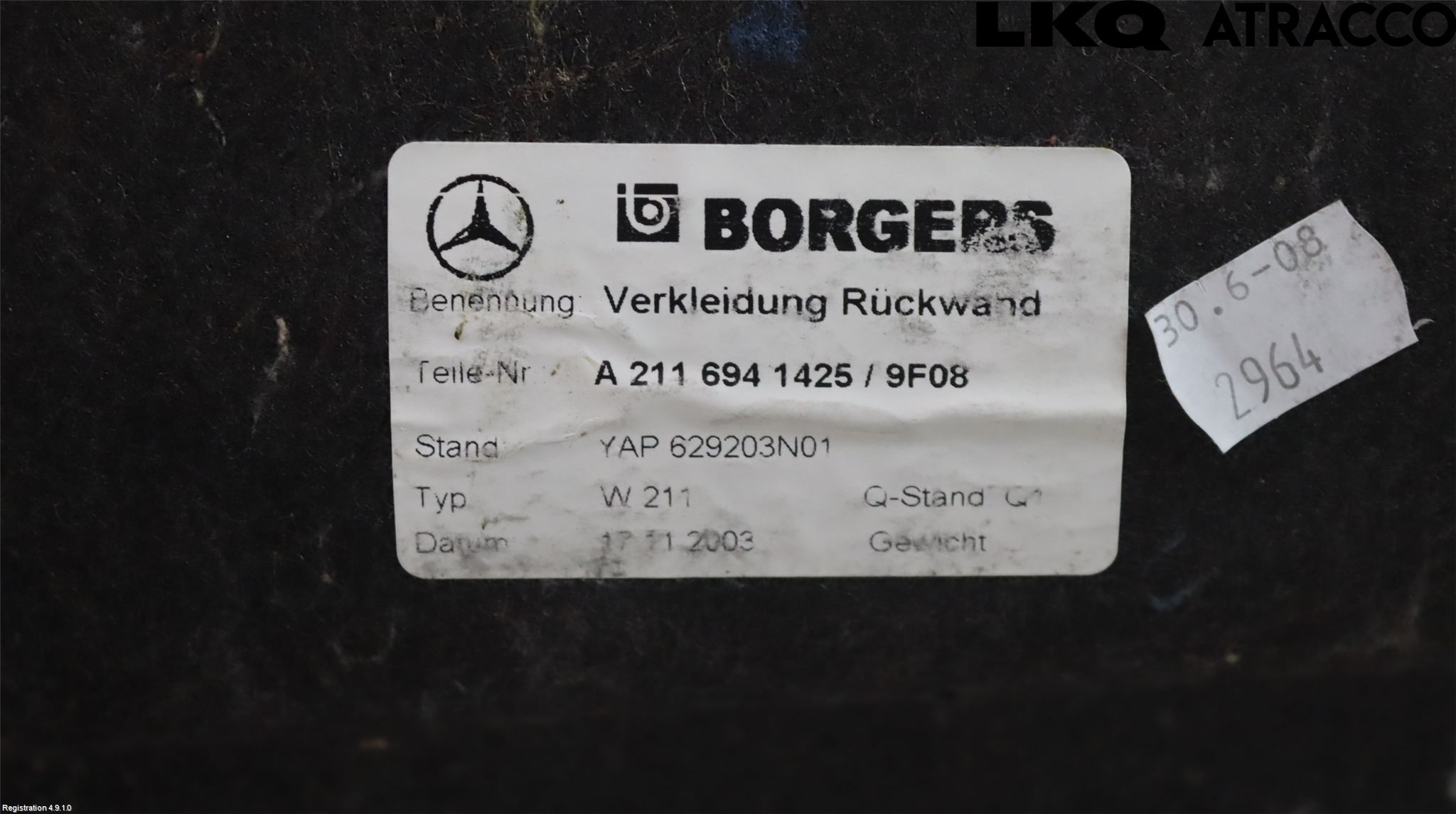 Mercedes-Benz MB CLS (C219) 03-11 Innr Bagasjeromkledsel