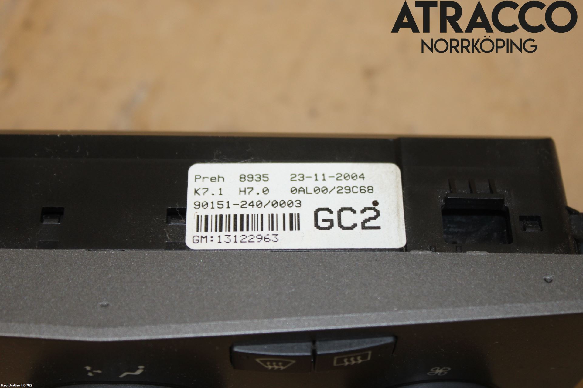 Opel ASTRA H 04-12 Varmeapparat Panel(Regulering)