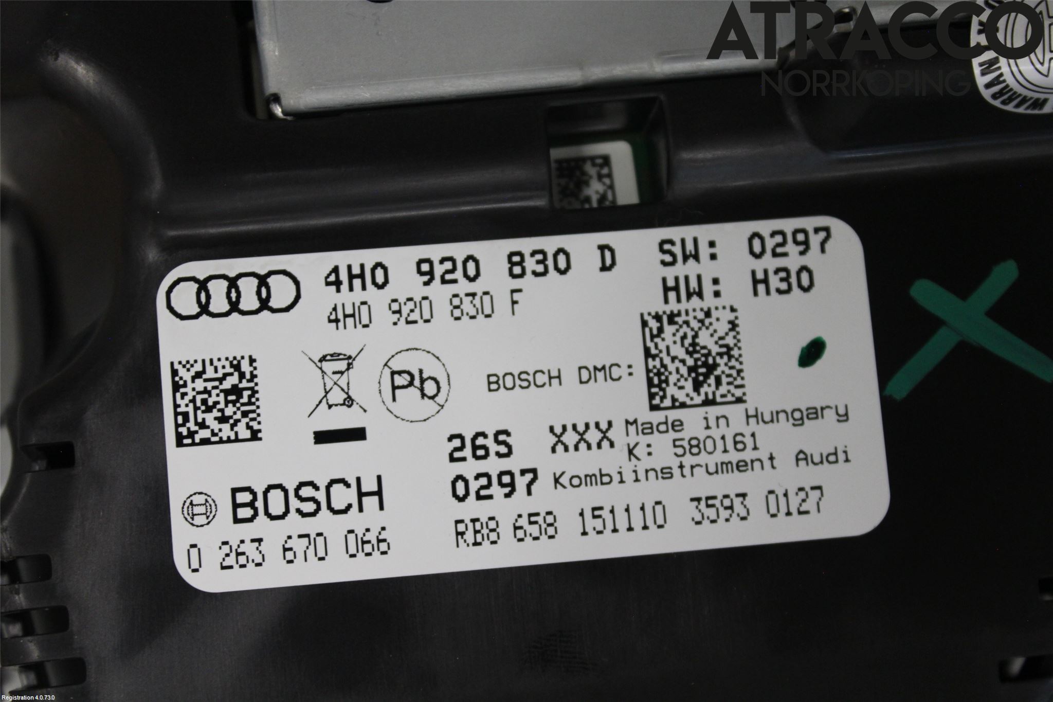 Audi A8/S8 4H 10-17 Instr Kombinert