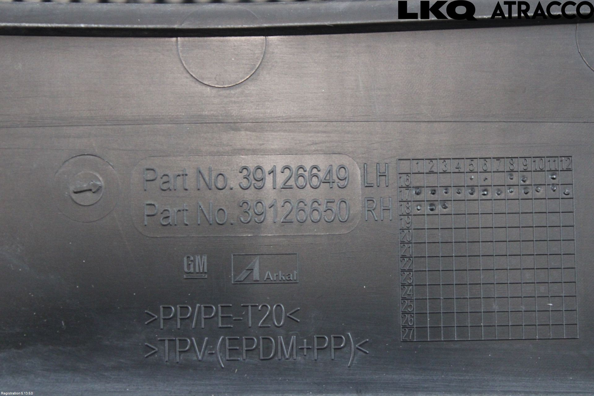 Opel INSIGNIA 17- Visker Deksel-Grill-Under Frr