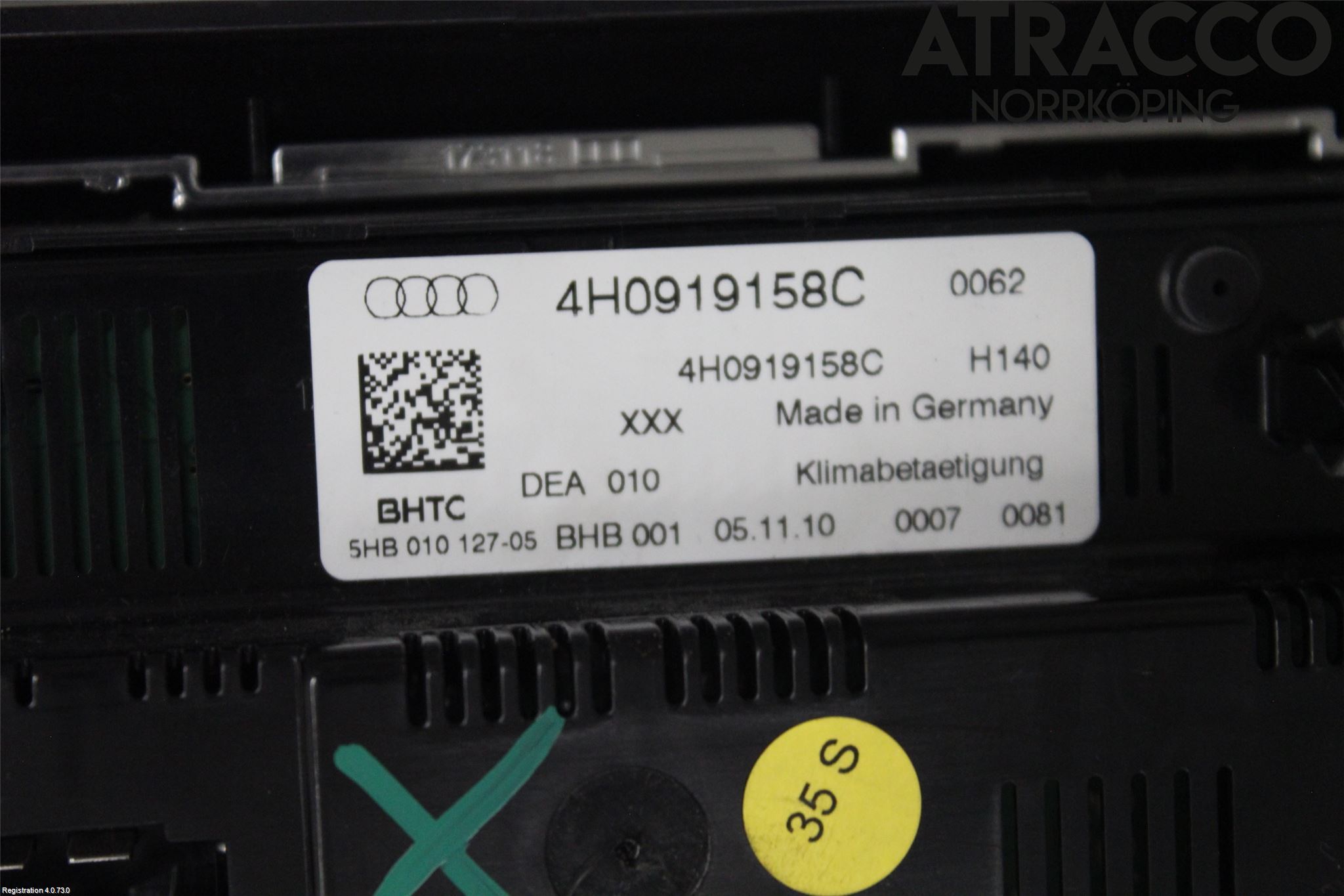 Audi A8/S8 4H 10-17 Varmeapparat Panel(Regulering)