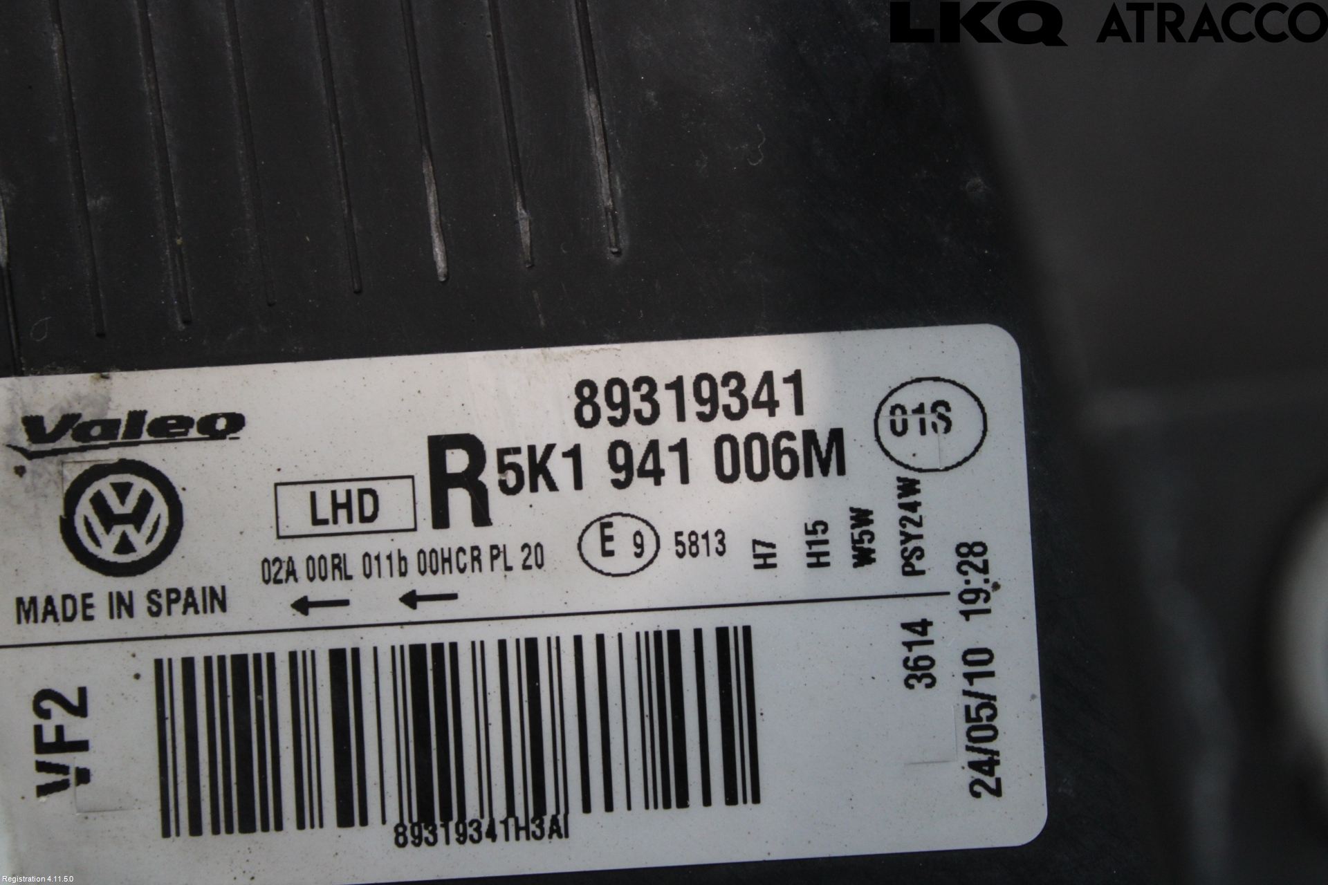 Volkswagen VW GOLF VI 09-13 Frontlykt Høyre
