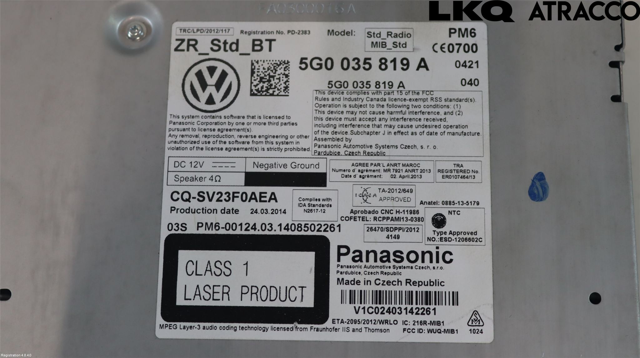 Volkswagen VW GOLF / E-GOLF VII 13-20 Stereo Radio Med Cd