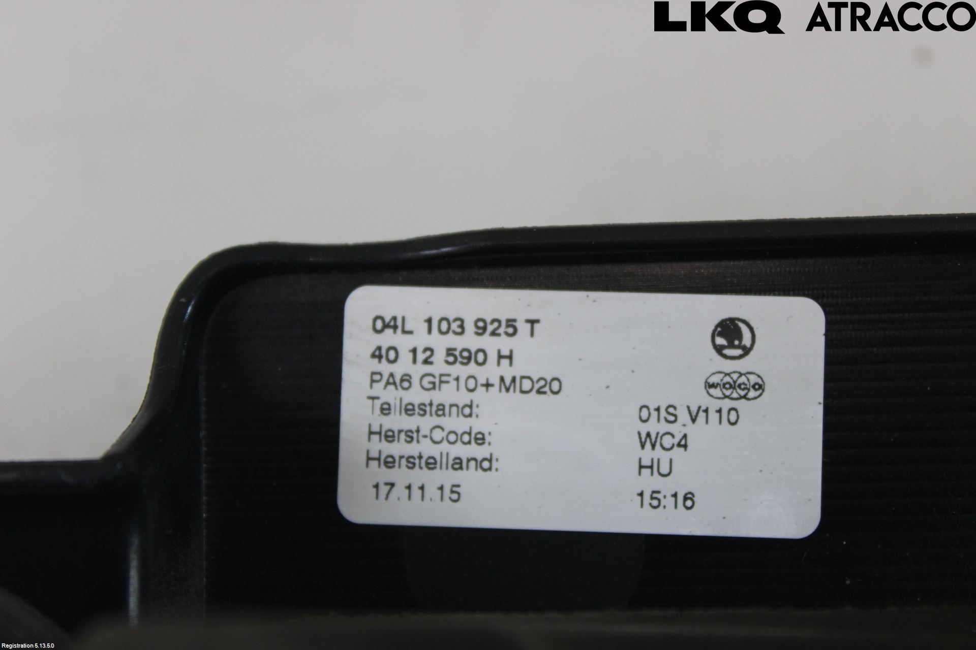 Skoda OCTAVIA (5E) 13-20 Motor Deksel Over Motor