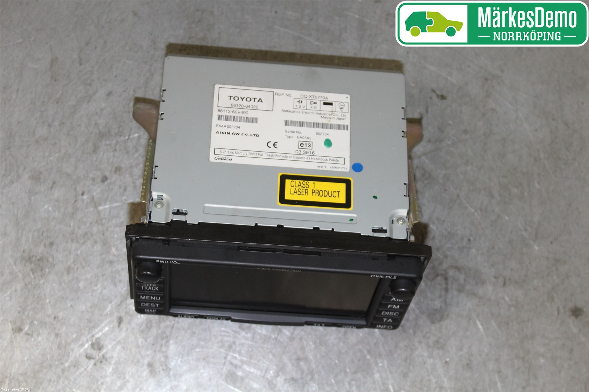 Toyota COROLLA VERSO 08-09 Stereo Radio Med Cd