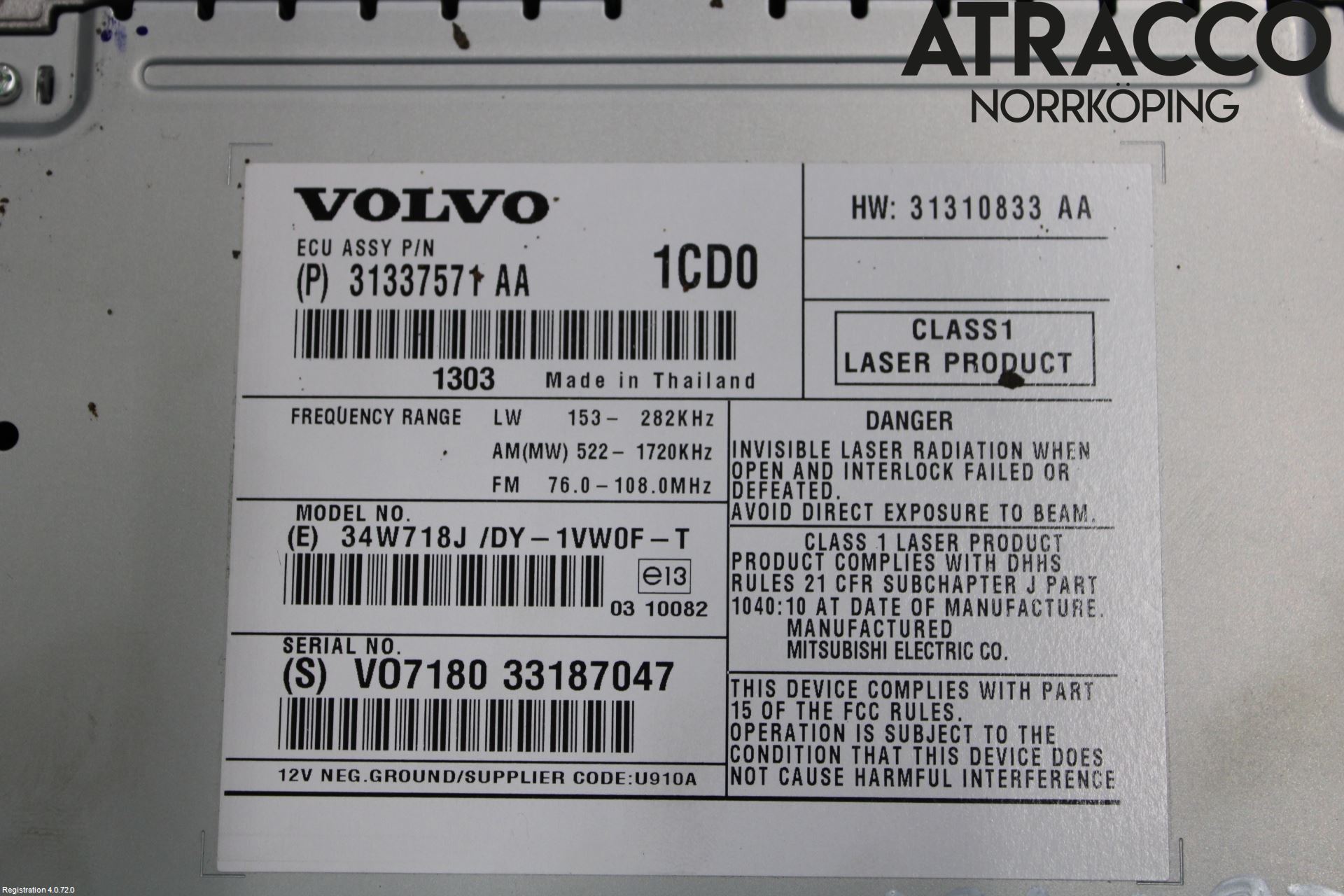 Volvo V60 11-13 Stereo Radio Med Cd