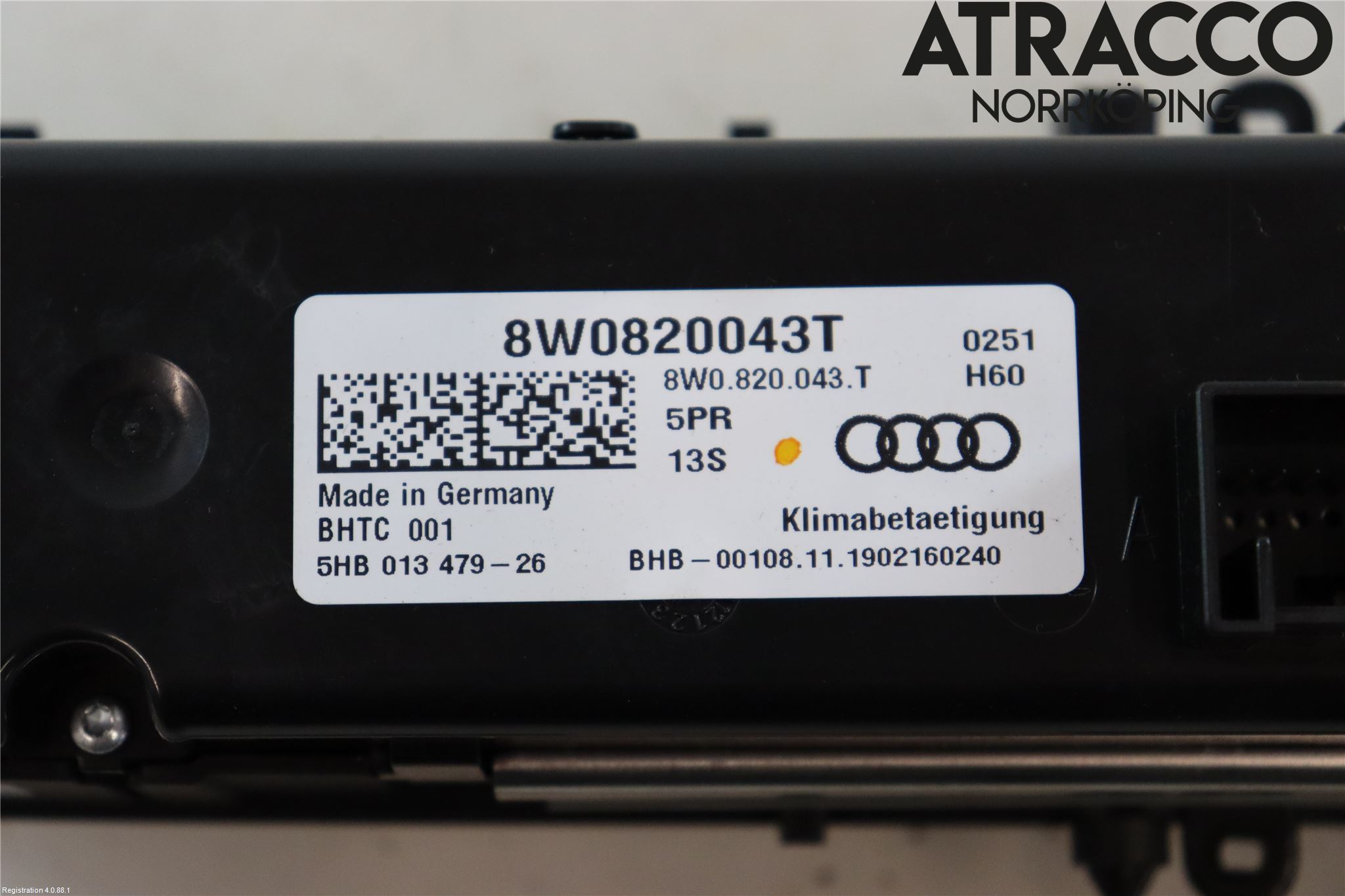 Audi A4/S4 B9 20- Varmeapparat Panel(Regulering)