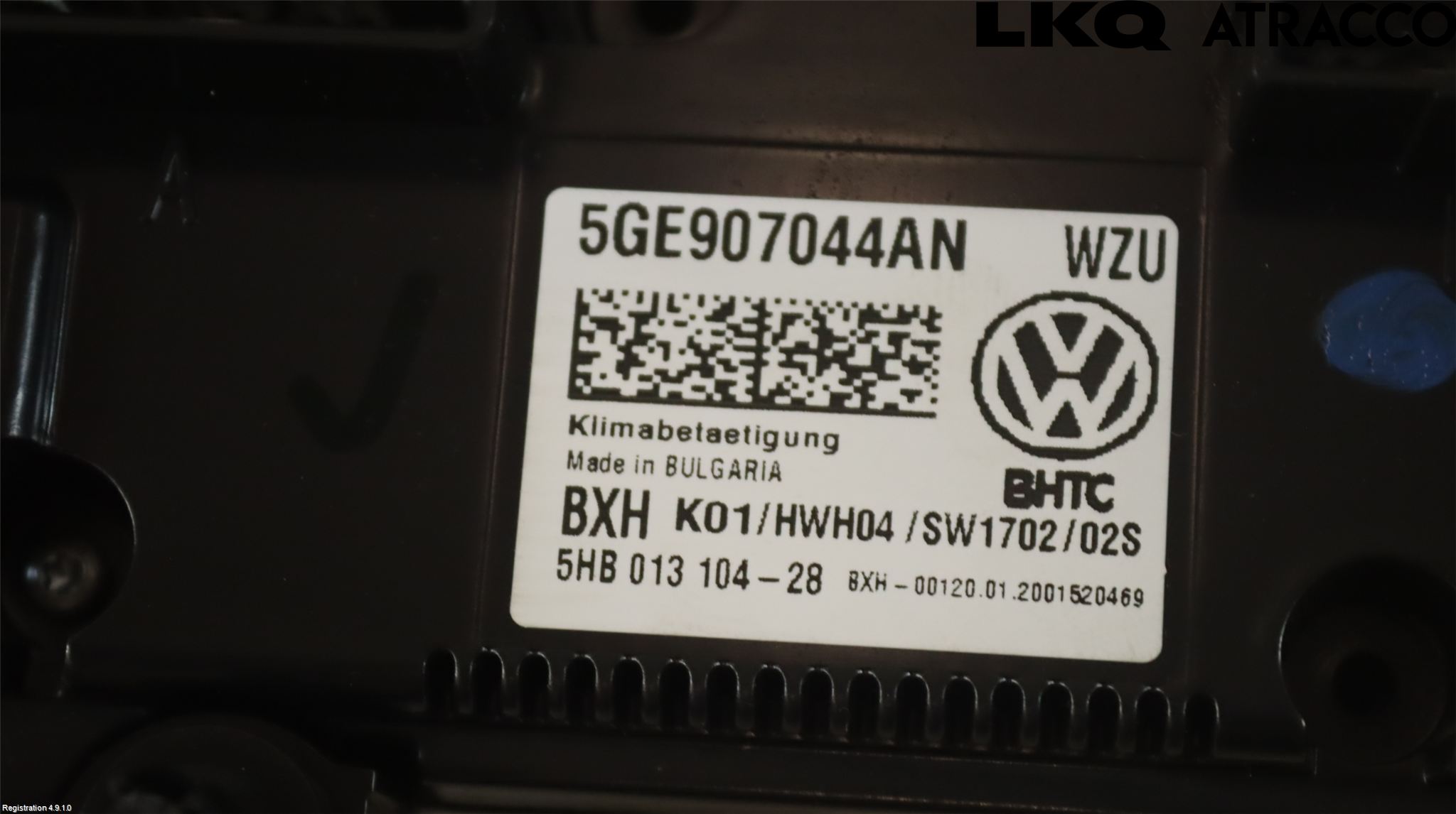 Volkswagen VW GOLF / E-GOLF VII 13-20 Varmeapparat Panel(Regulering)
