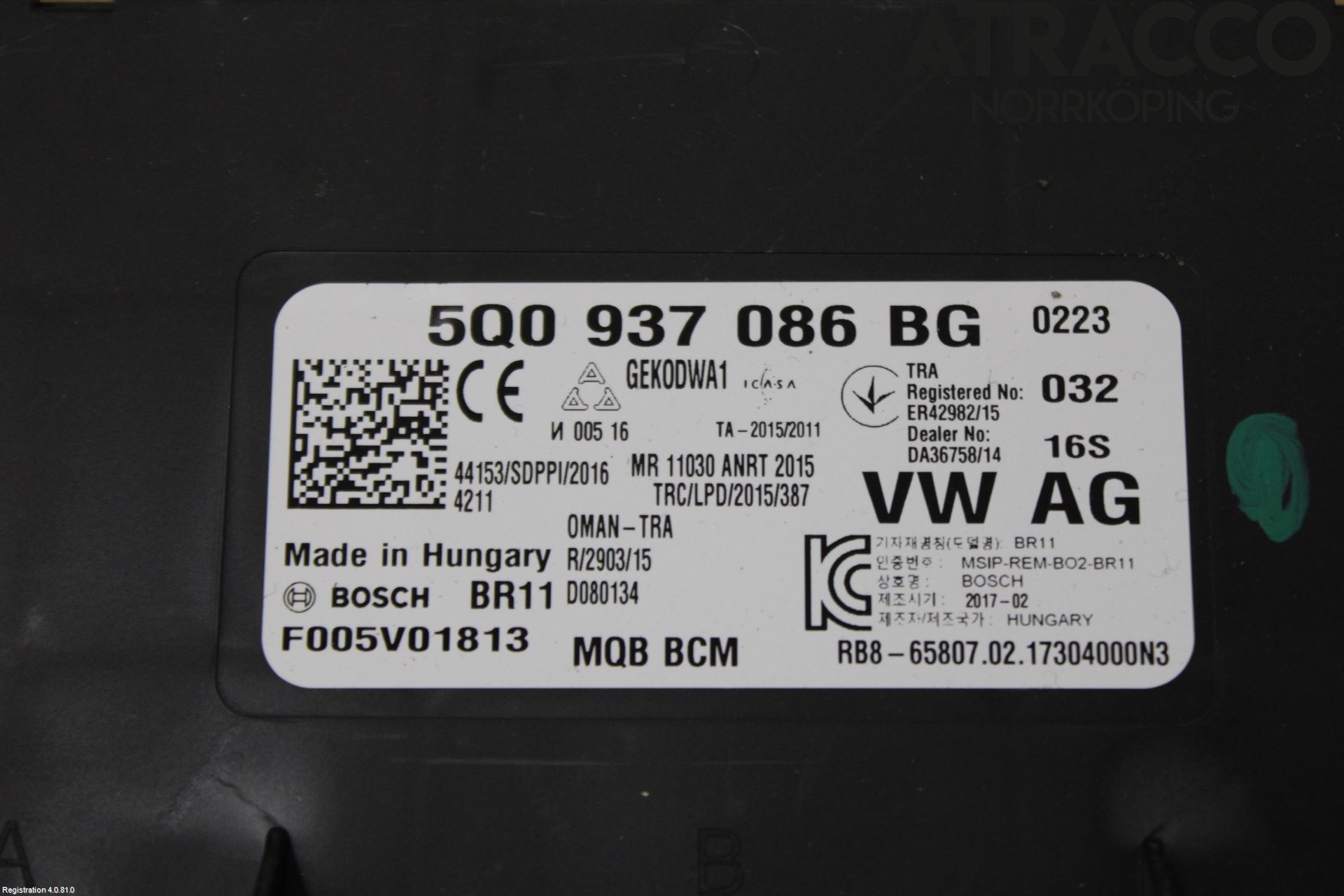 Volkswagen VW TOURAN 16- Styreenhet Klima