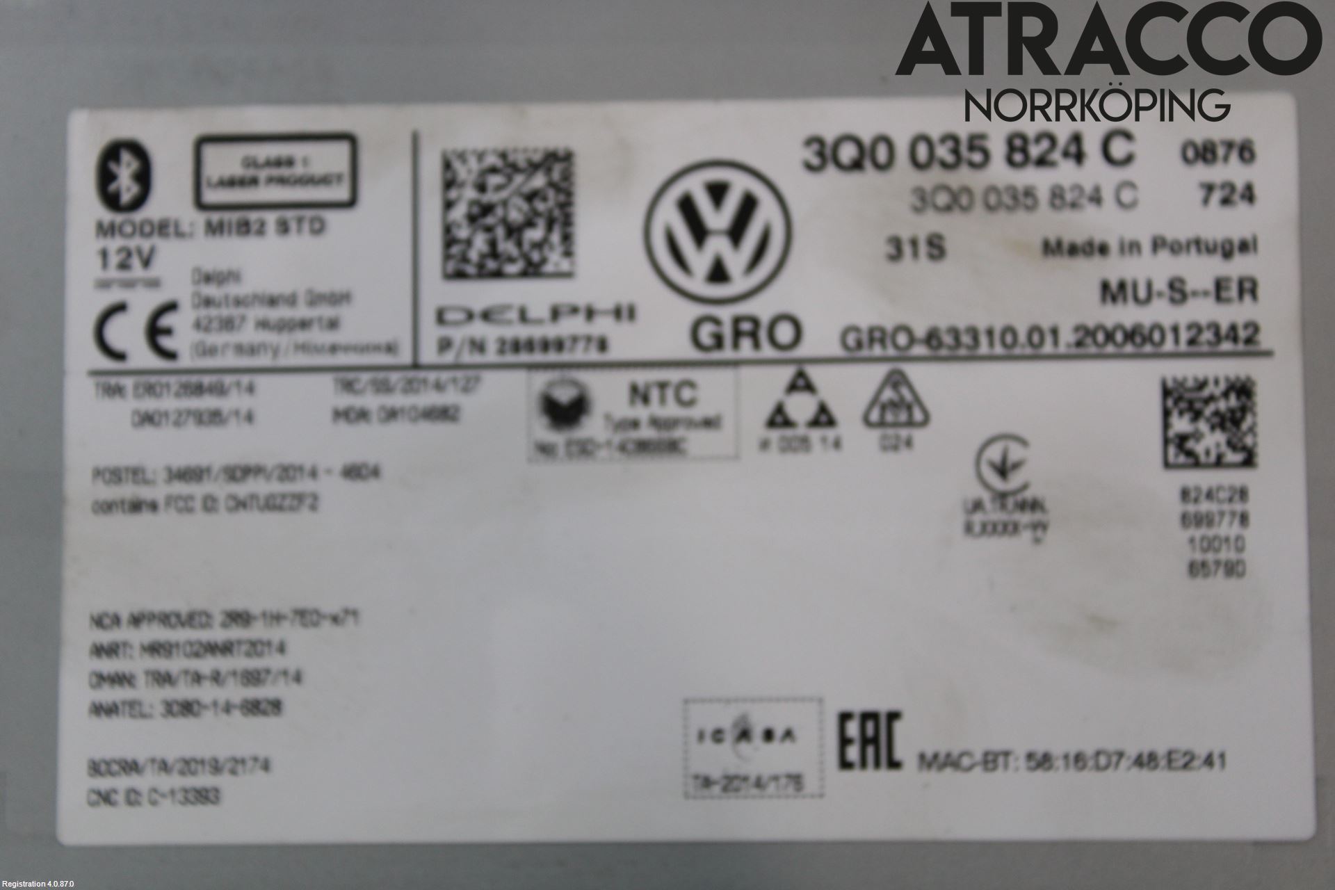 Volkswagen VW T-ROC 18- Stereo Radio Med Cd