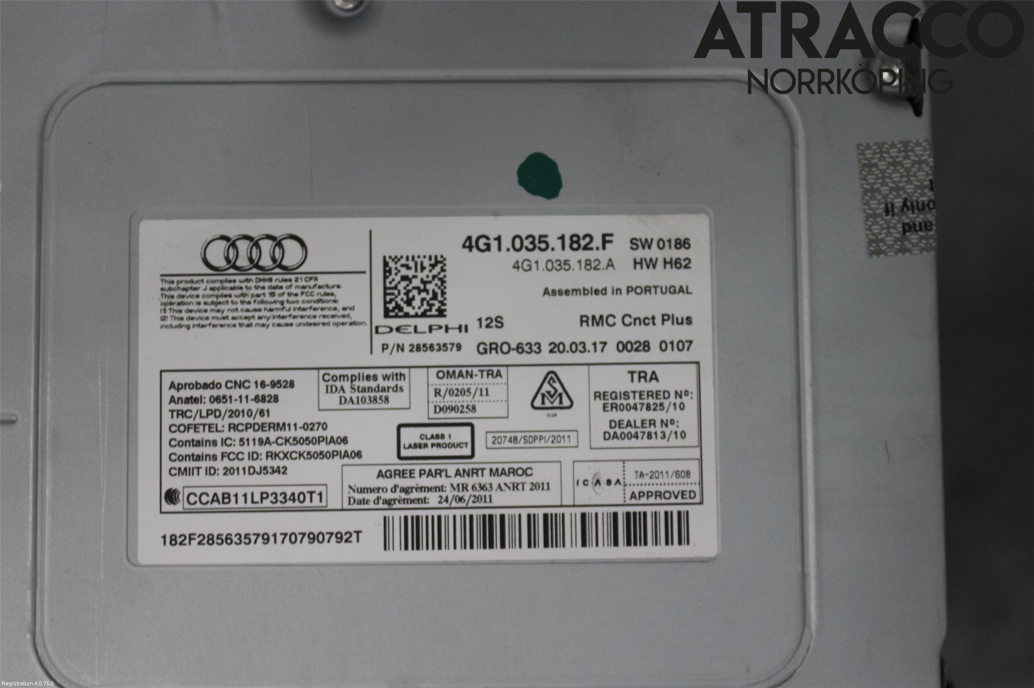 Audi A6/S6 4G 11-18 Stereo Radio Med Cd