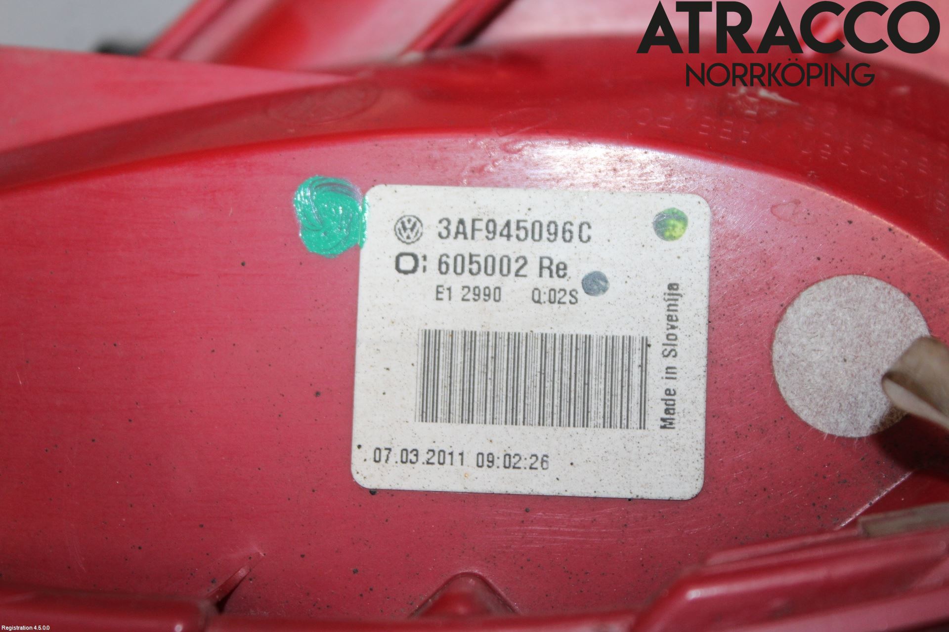Volkswagen VW PASSAT 11-14 Baklykt Høyre