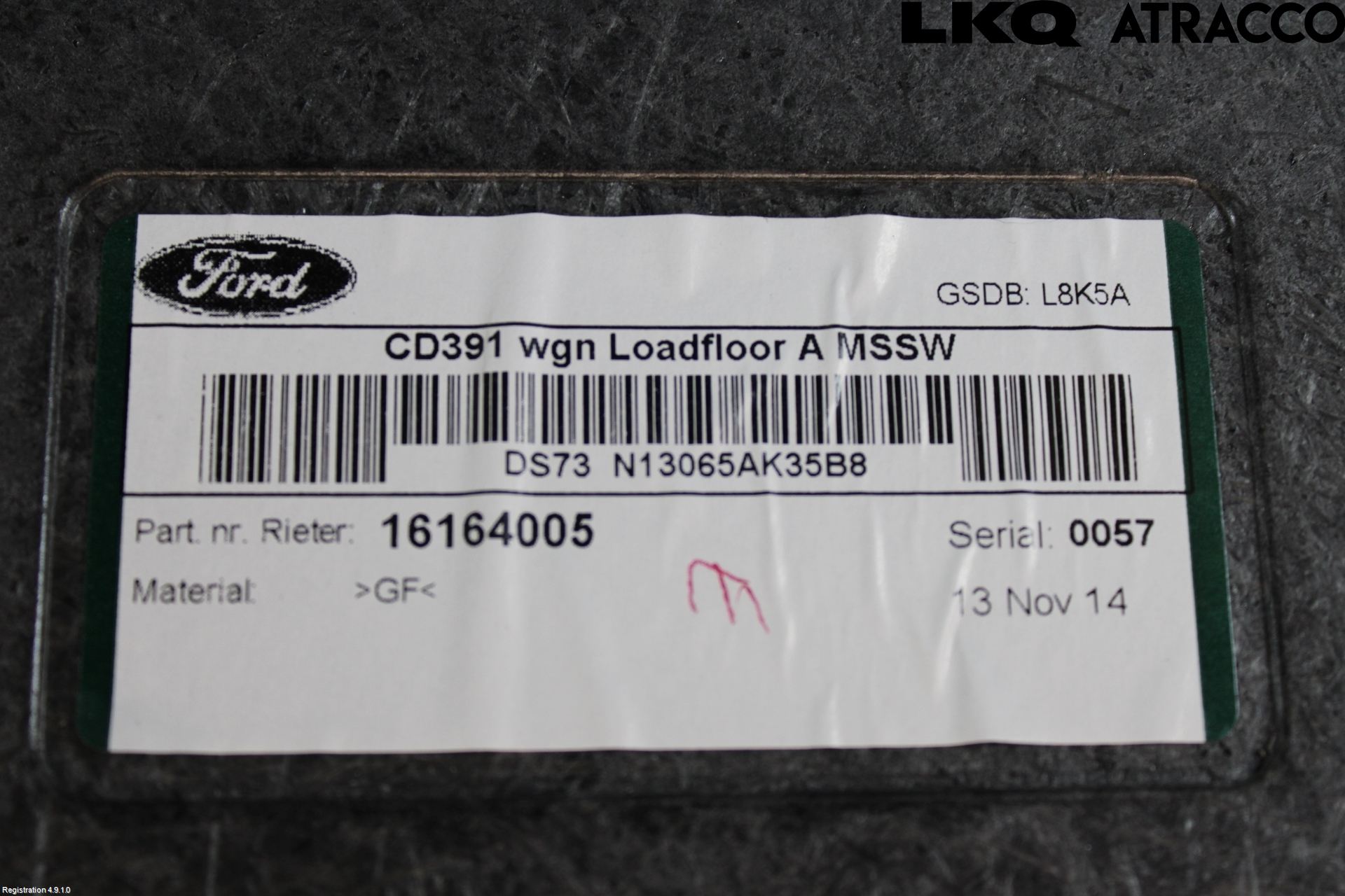 Ford MONDEO 15-22 Innr Bagasjeromkledsel