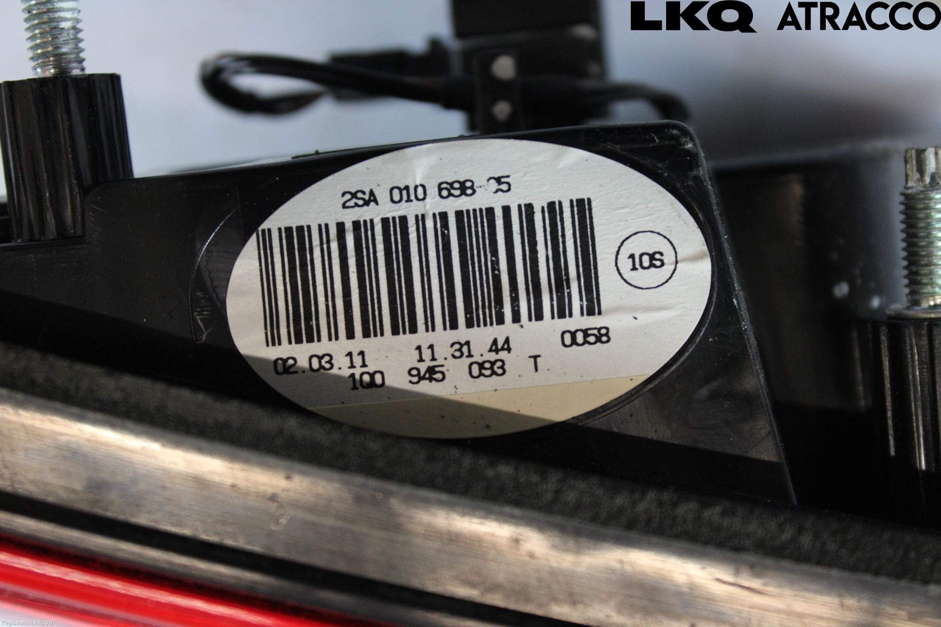 Volkswagen VW EOS  11- Baklykt Venstre  På Luke(Indre