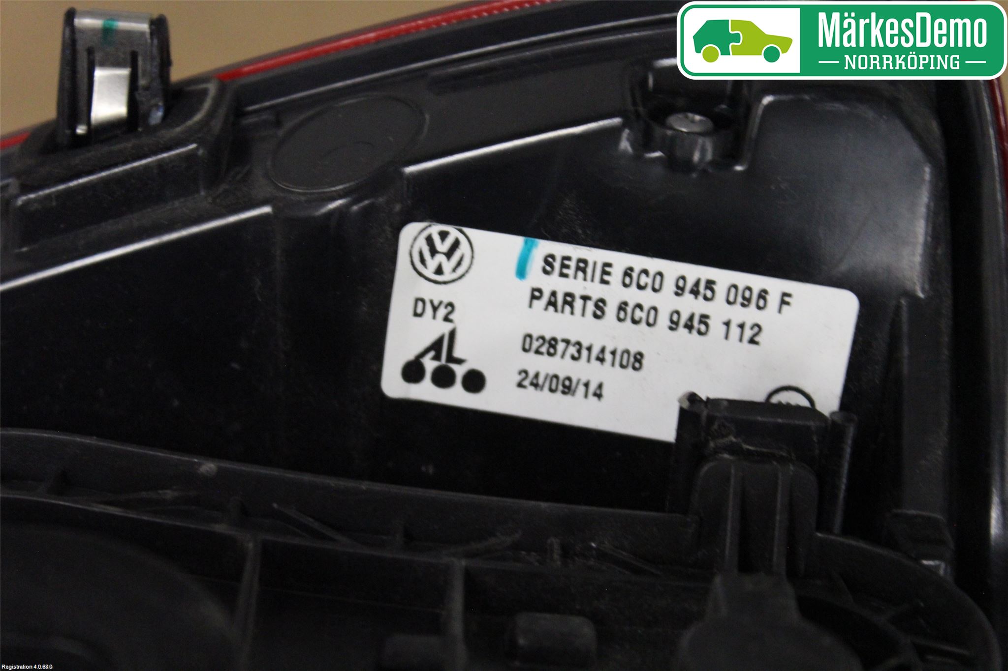 Volkswagen VW POLO 10-17 Baklykt Høyre