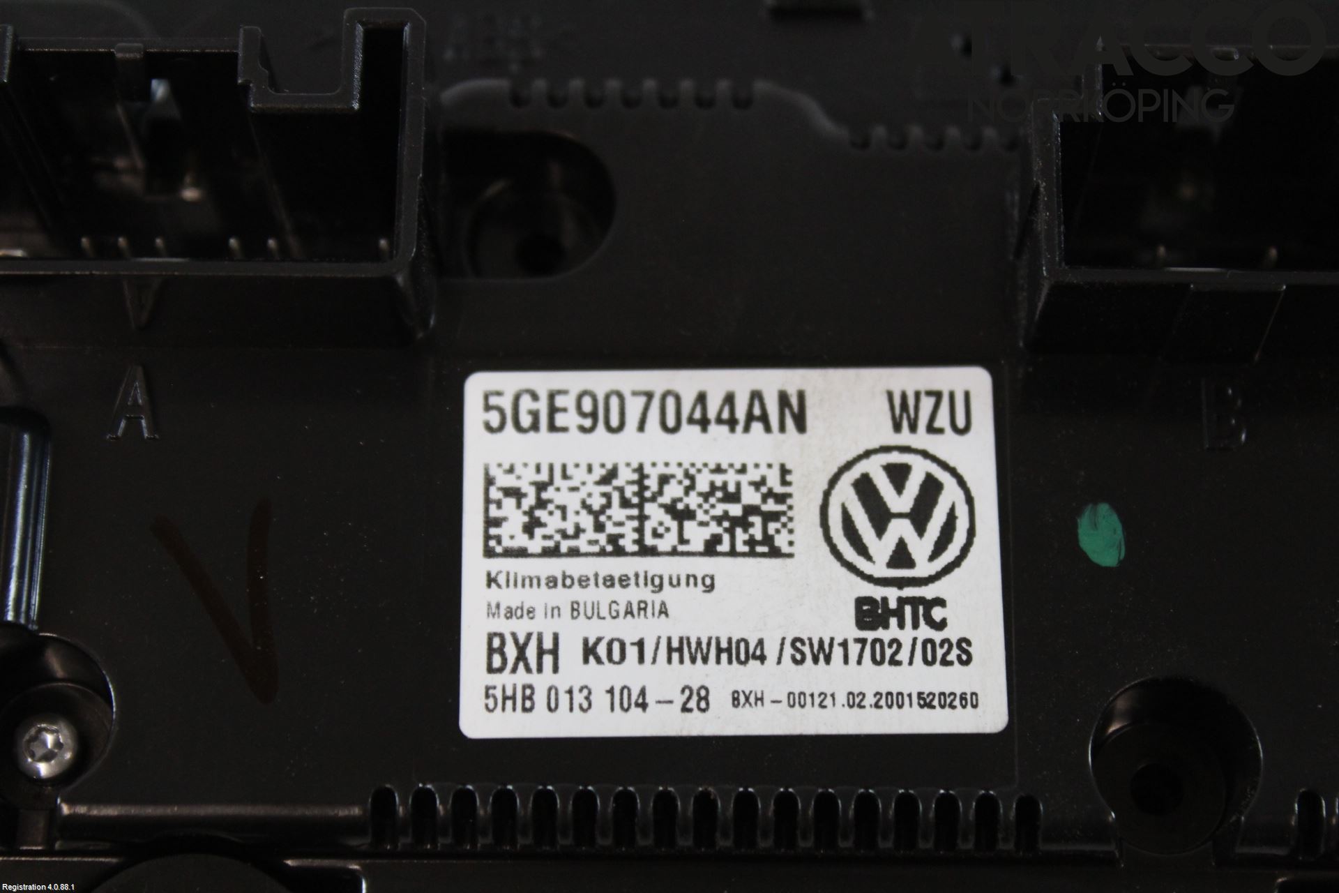 Volkswagen VW GOLF / E-GOLF VII 13-20 Varmeapparat Panel(Regulering)