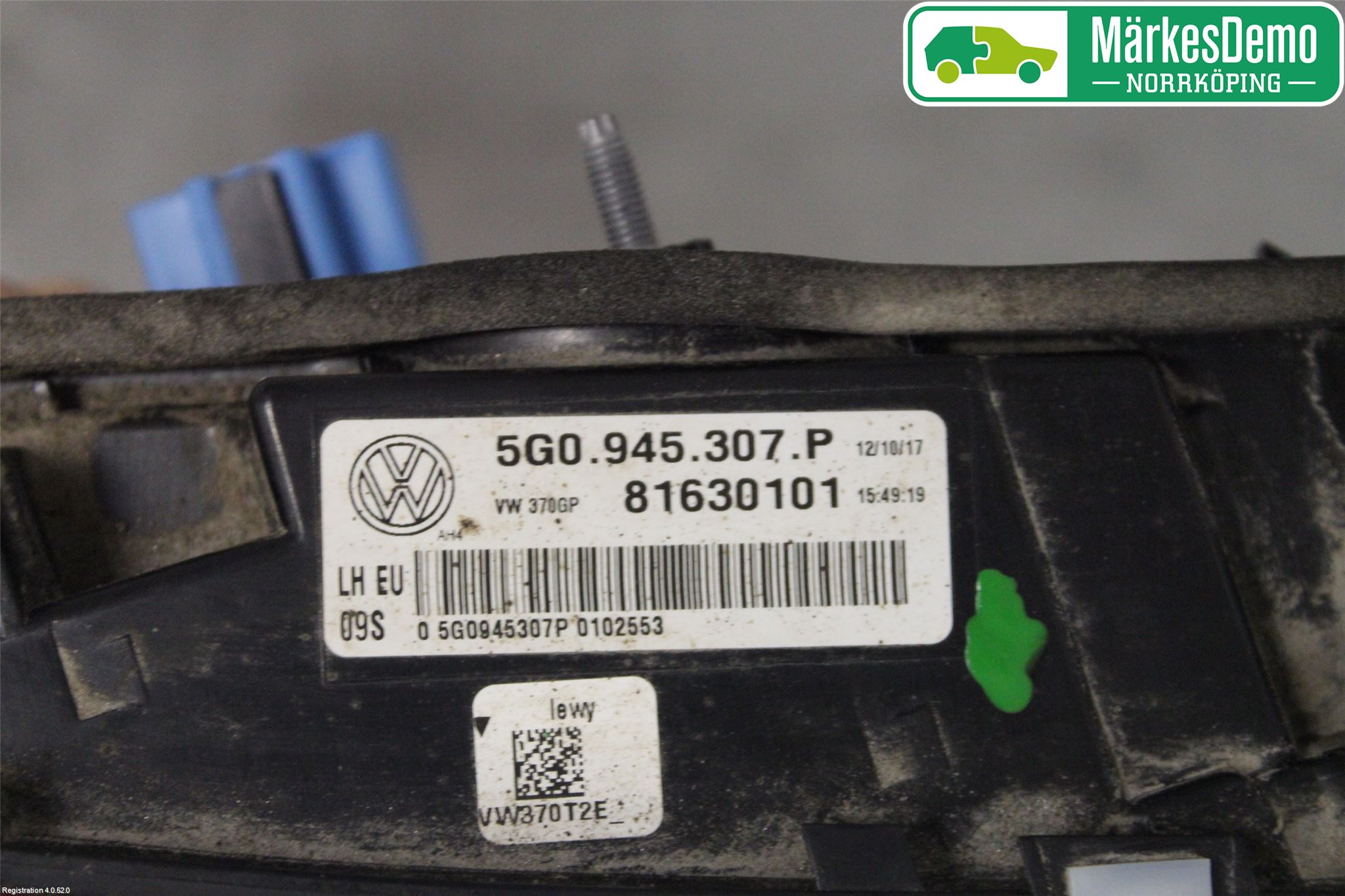 Volkswagen VW GOLF / E-GOLF VII 13-20 Baklykt Venstre  På Luke(Indre