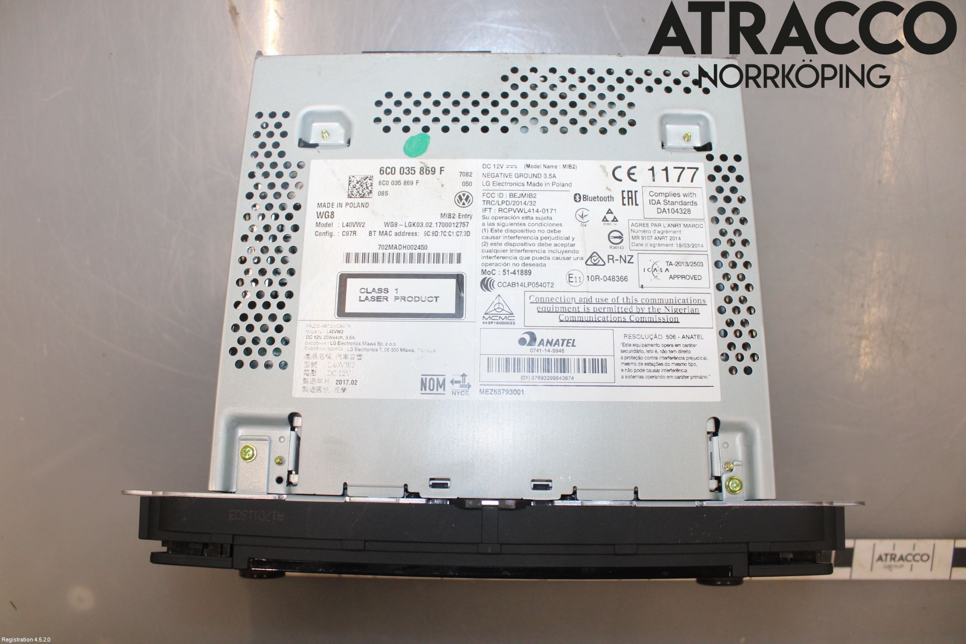 Volkswagen VW POLO 10-17 Stereo Radio Med Cd