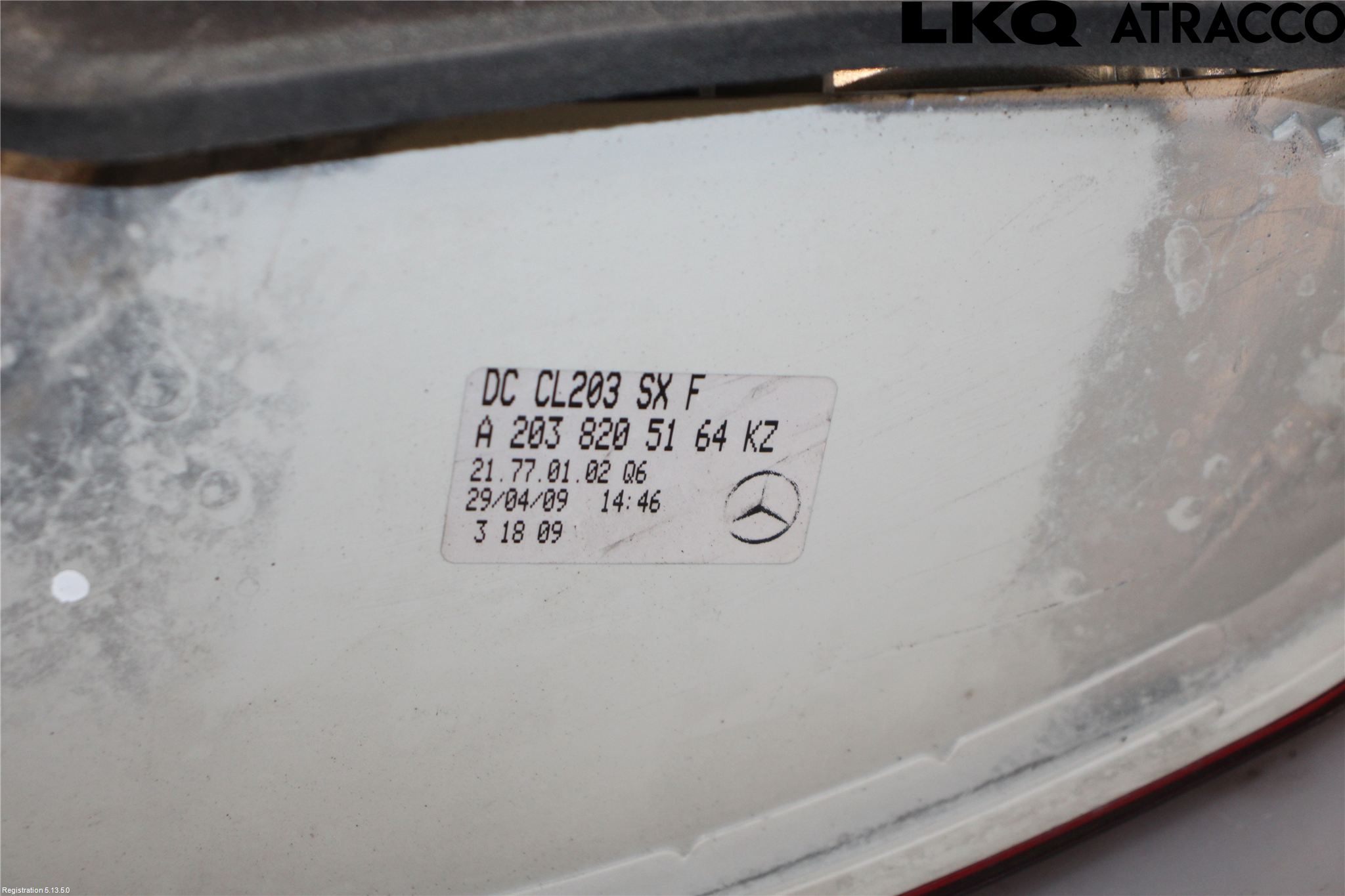 Mercedes-Benz MB CLK (C209) 02-09 Baklykt Venstre