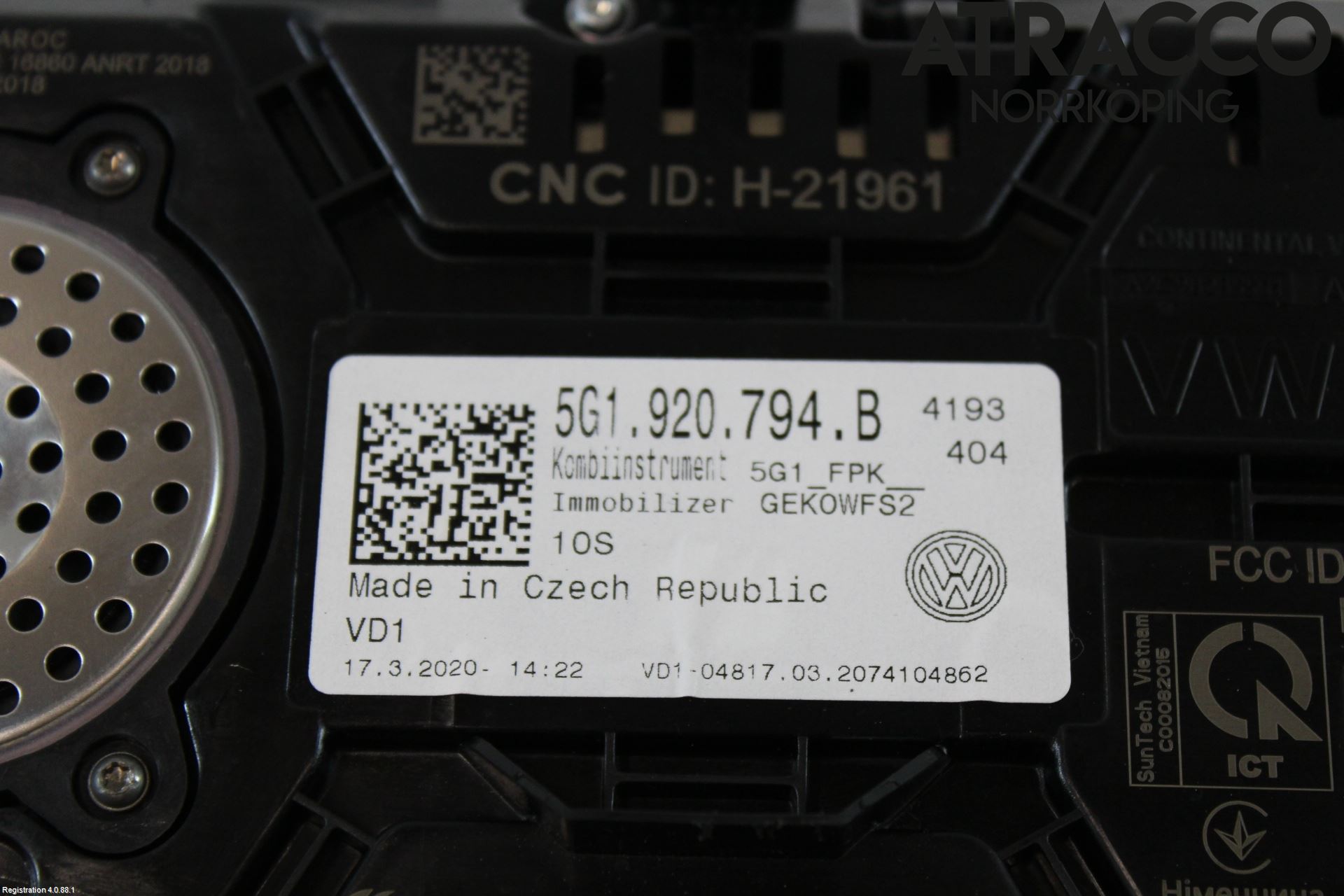 Volkswagen VW GOLF / E-GOLF VII 13-20 Instr Kombinert