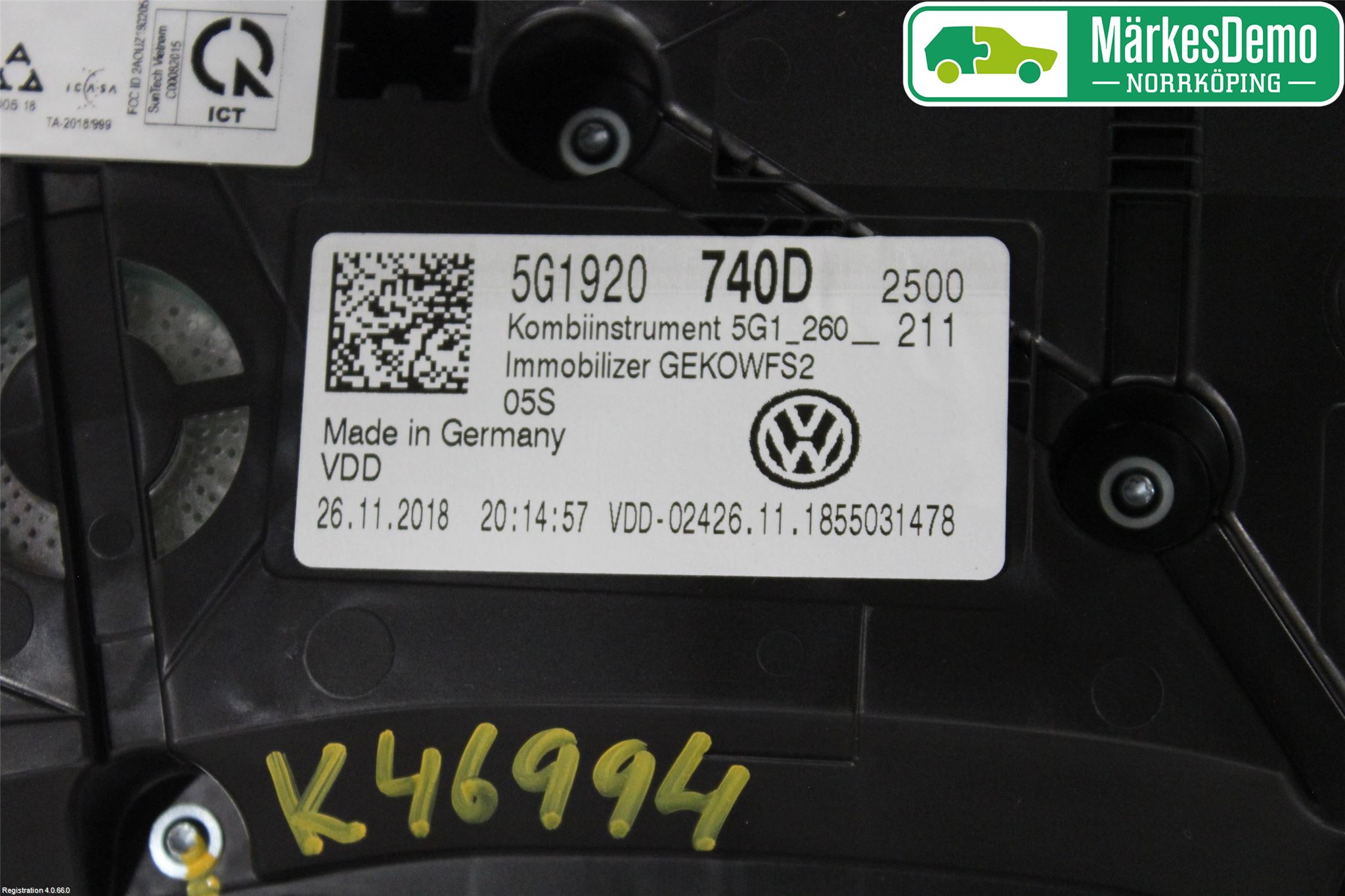 Volkswagen VW GOLF / E-GOLF VII 13-20 Instr Kombinert