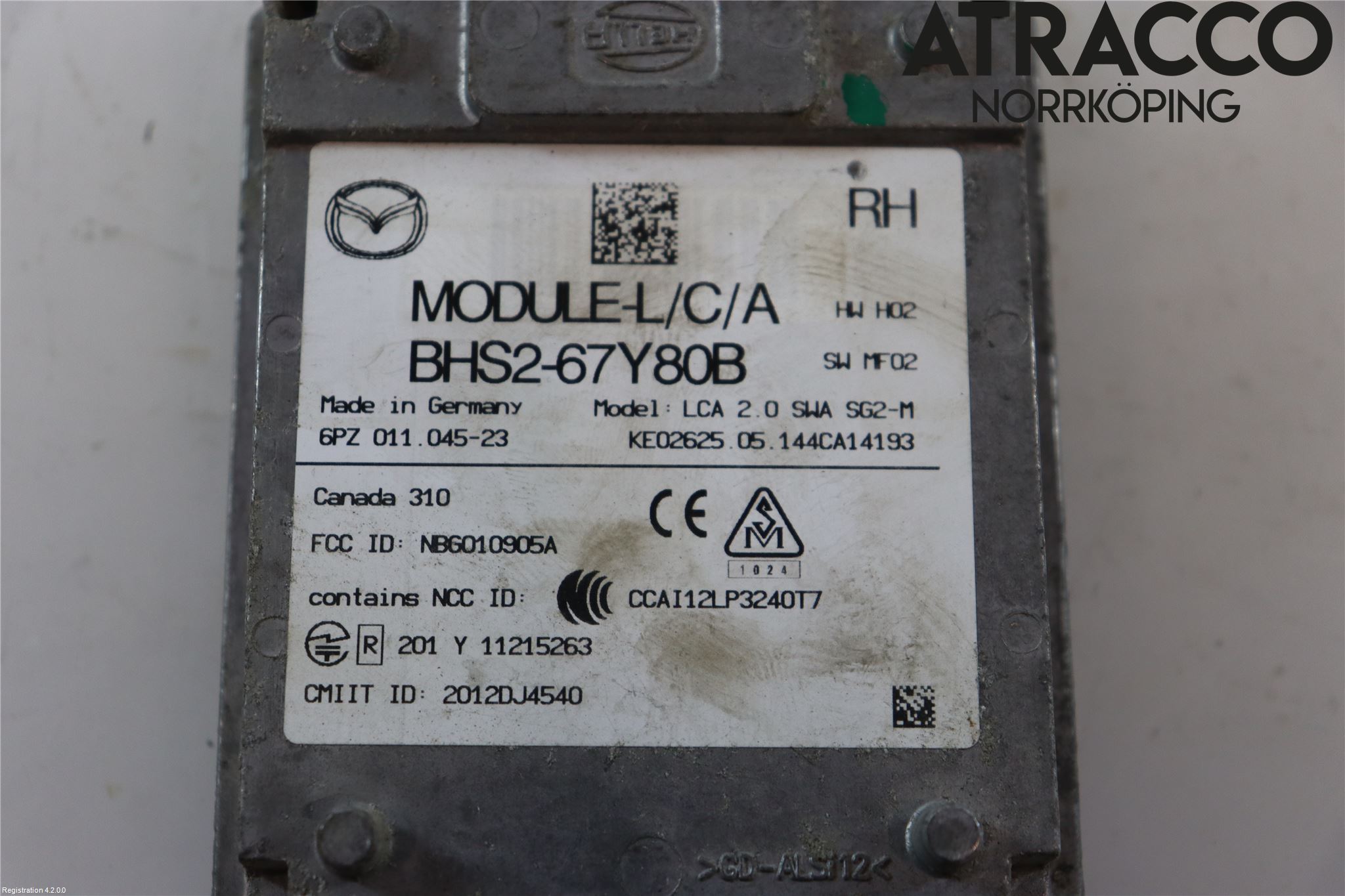 Mazda 3 III 14-19 Sensor Kollisjonsbeskyttelse