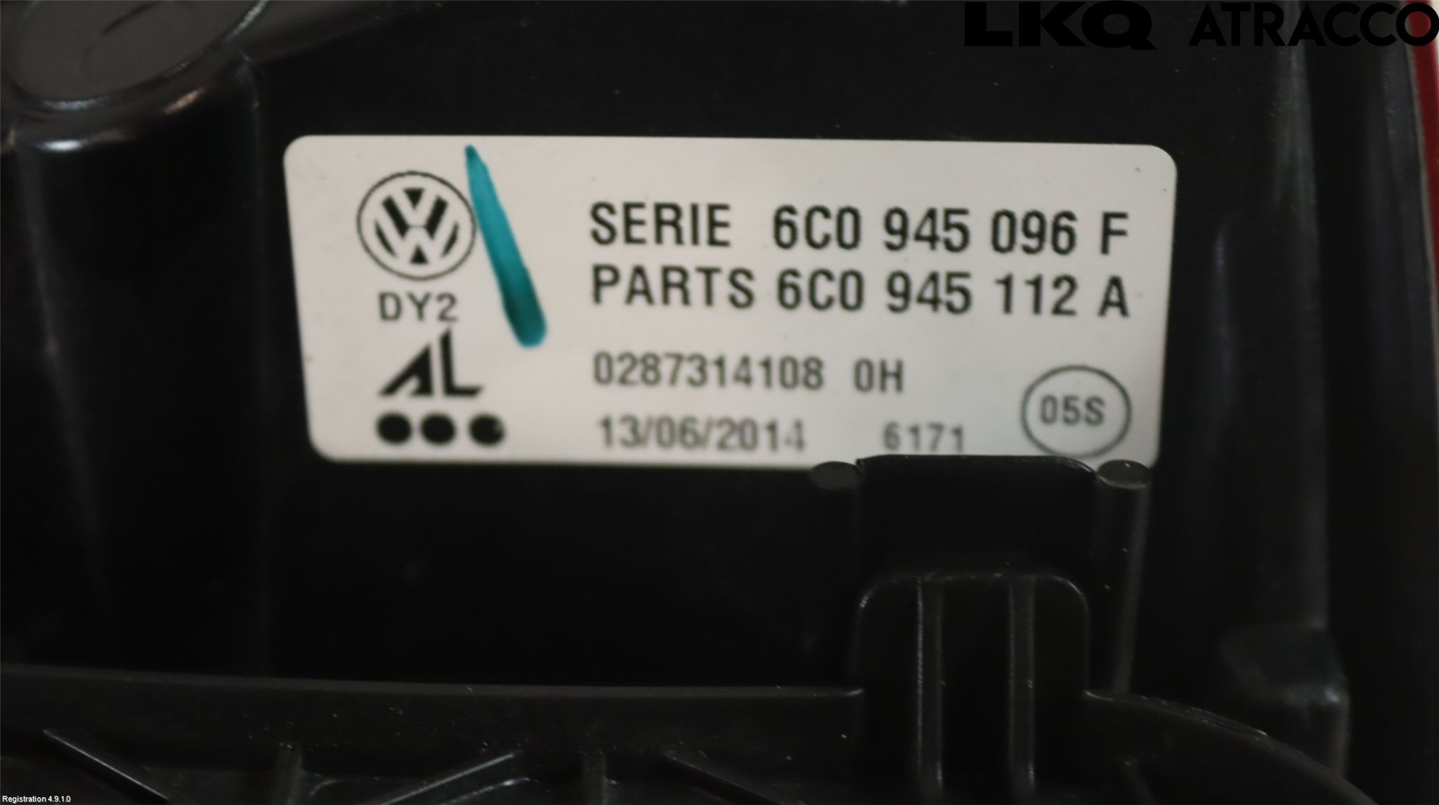 Volkswagen VW POLO 10-17 Baklykt Høyre