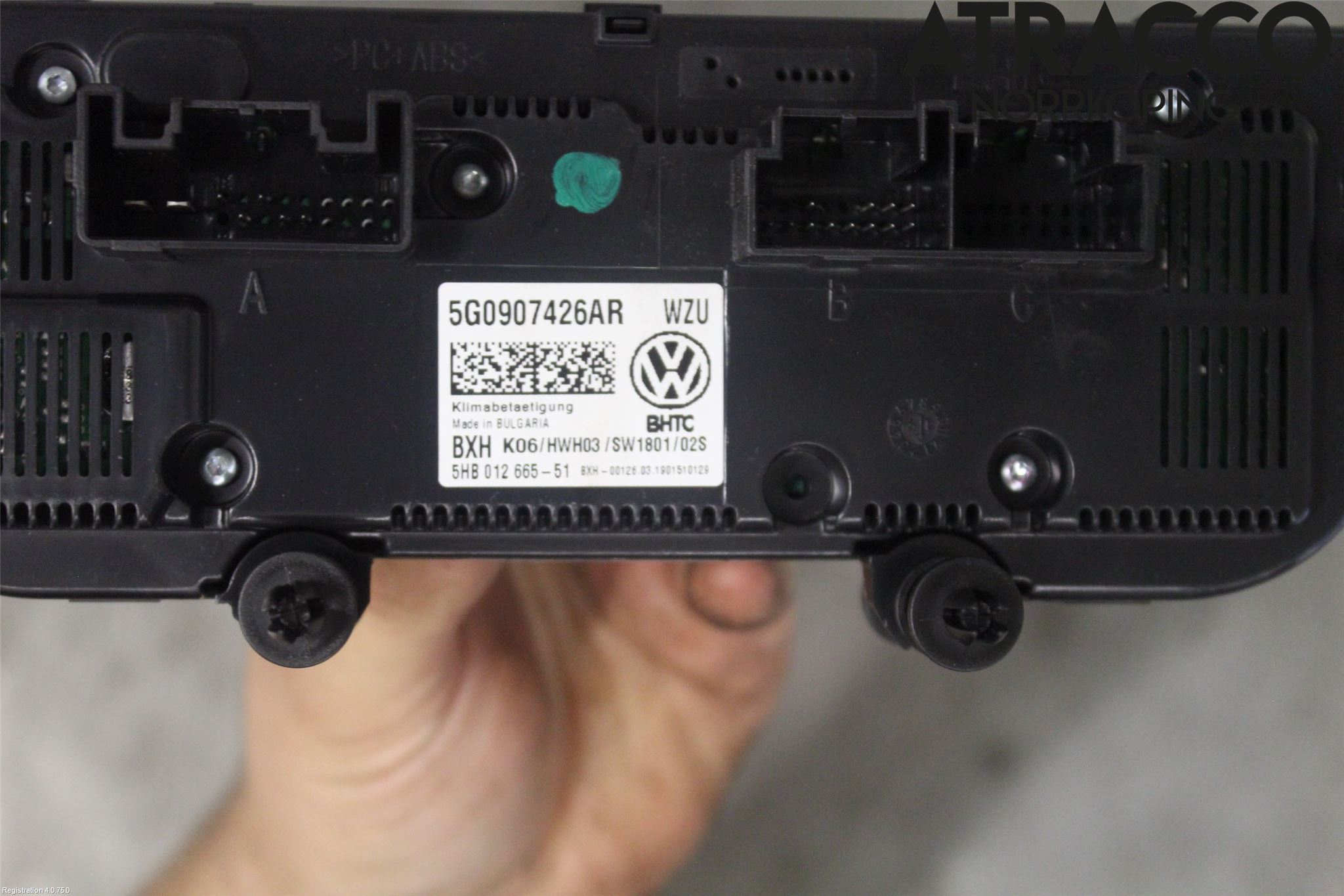 Volkswagen VW GOLF / E-GOLF VII 13-20 Varmeapparat Panel(Regulering)