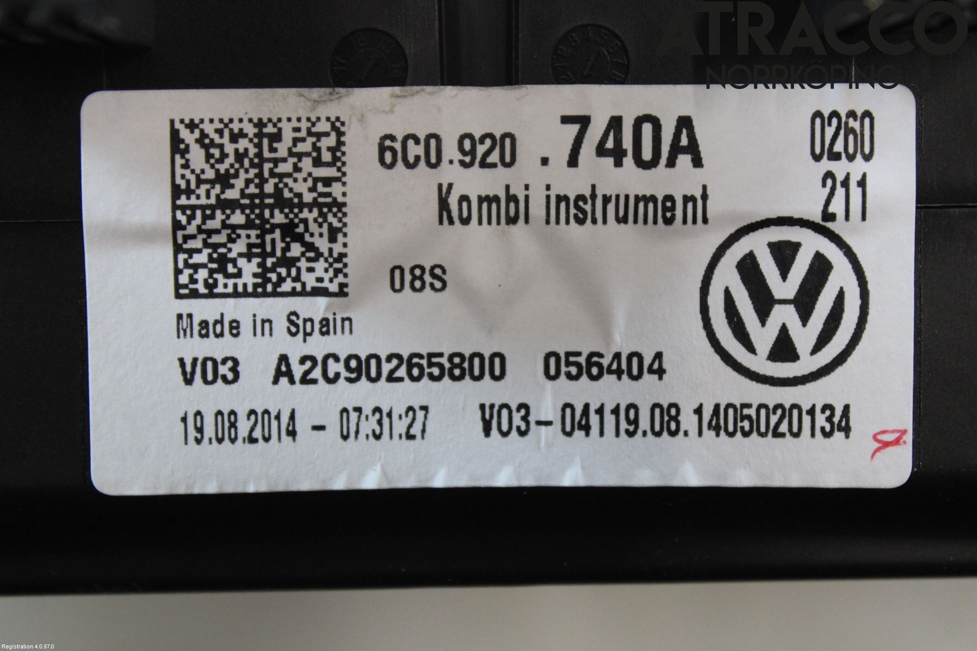 Volkswagen VW POLO 10-17 Instr Kombinert