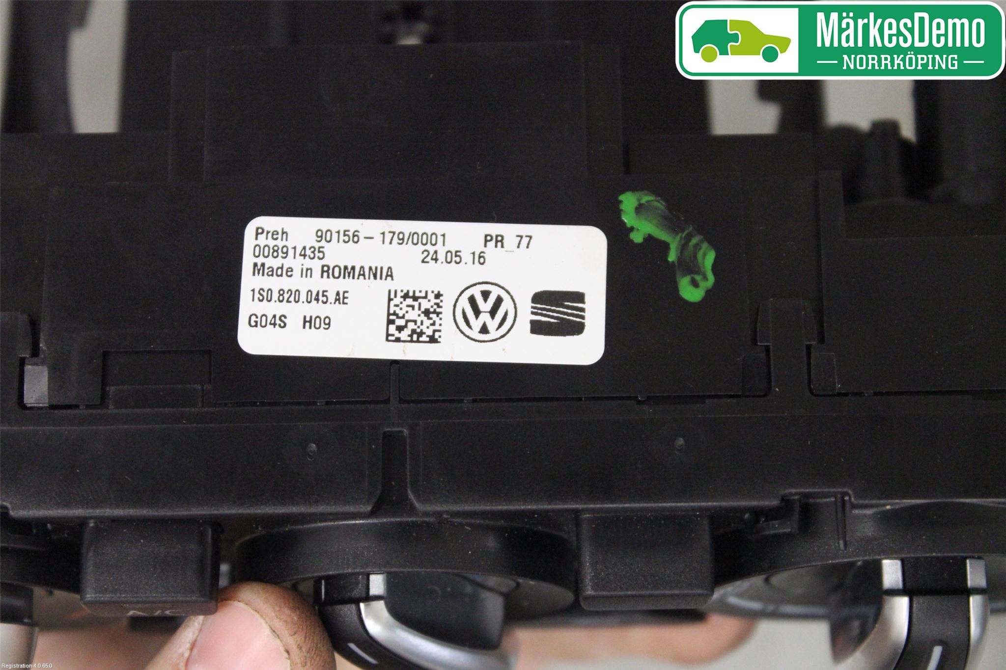 Volkswagen VW UP! / E-UP! Varmeapparat Panel(Regulering)