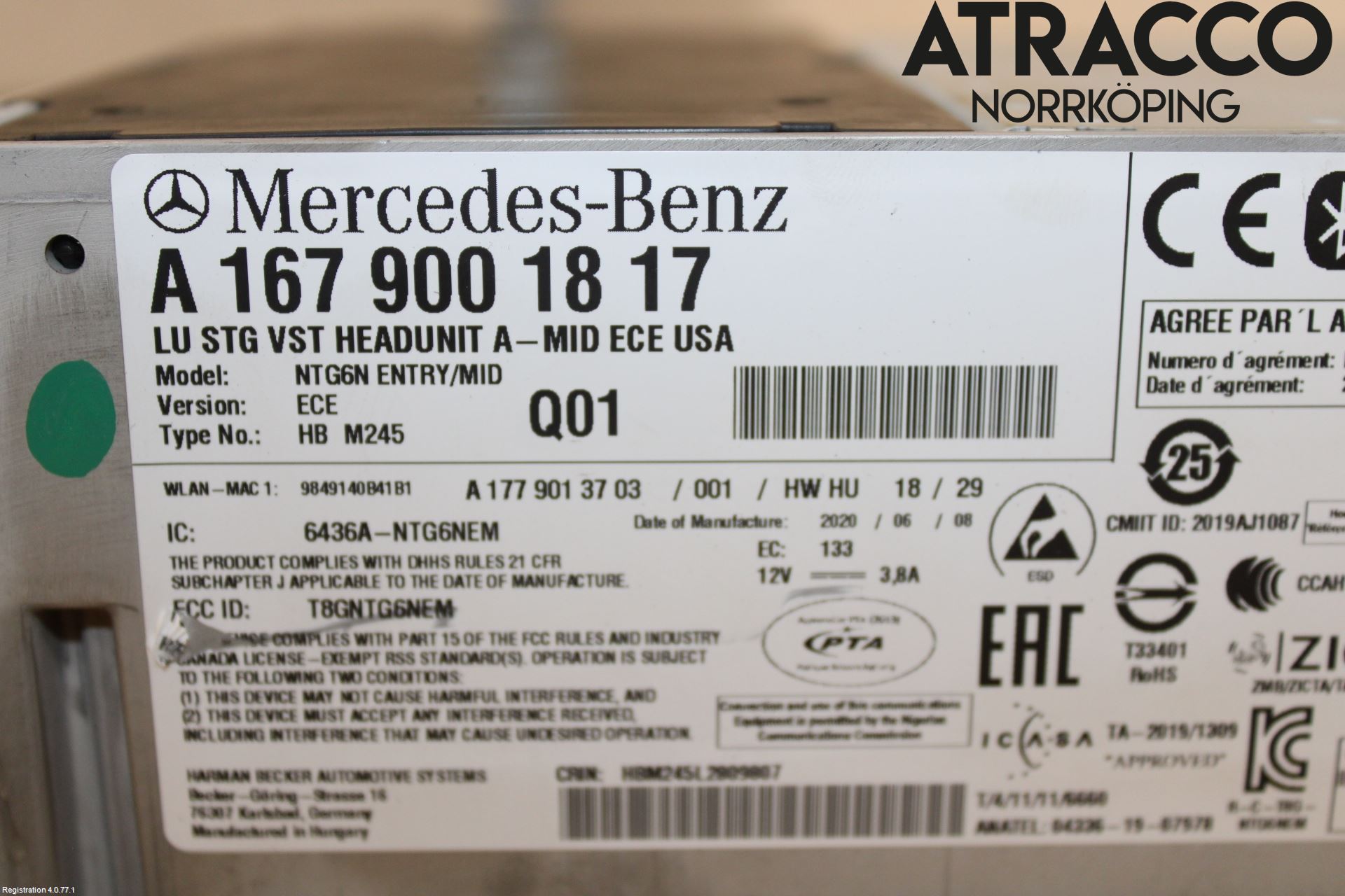 Mercedes-Benz MB A-KLASS (W177) 18- Stereo Radio Med Cd