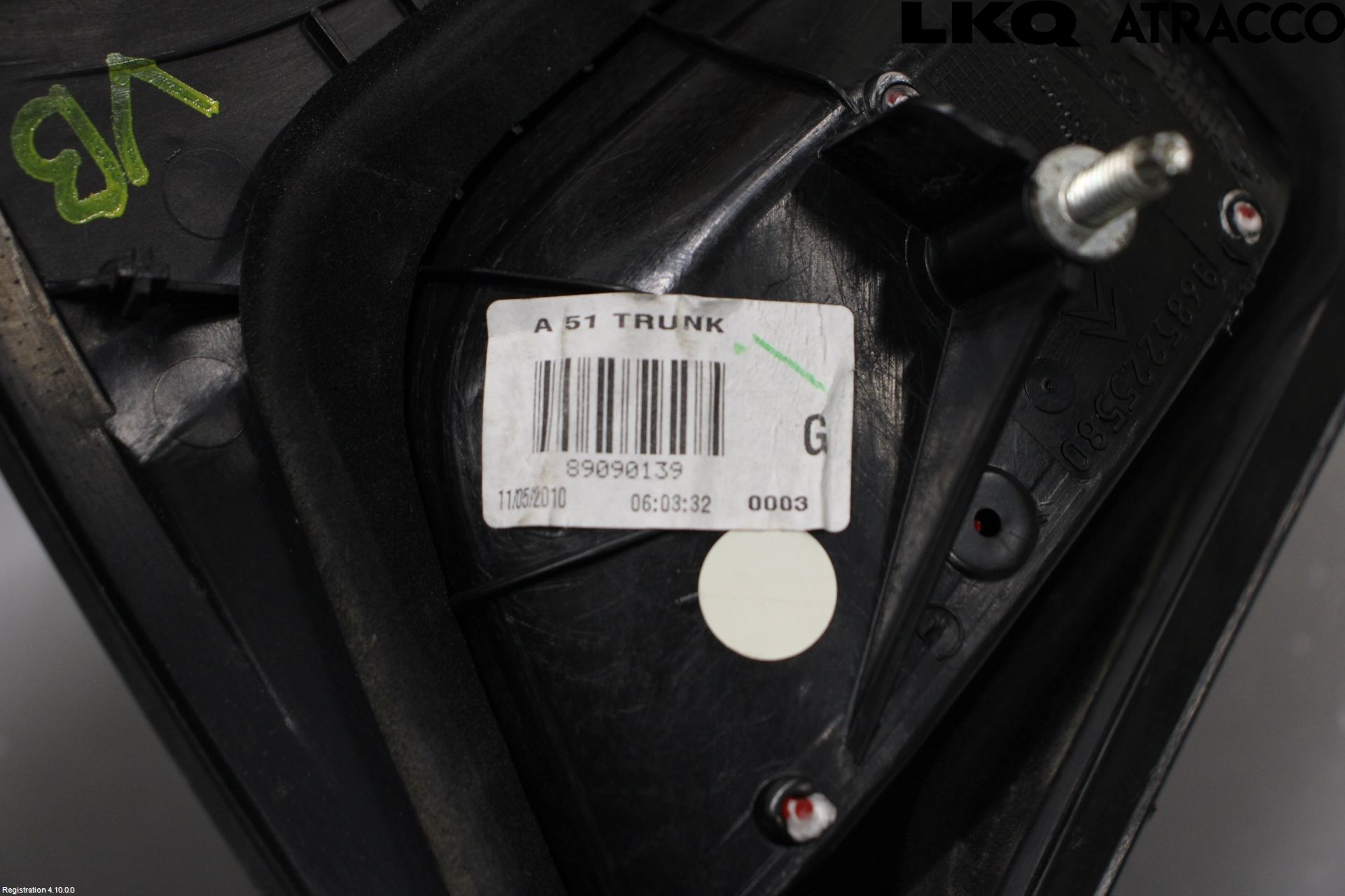 Citroen C3 10-17 Baklykt Venstre  På Luke(Indre