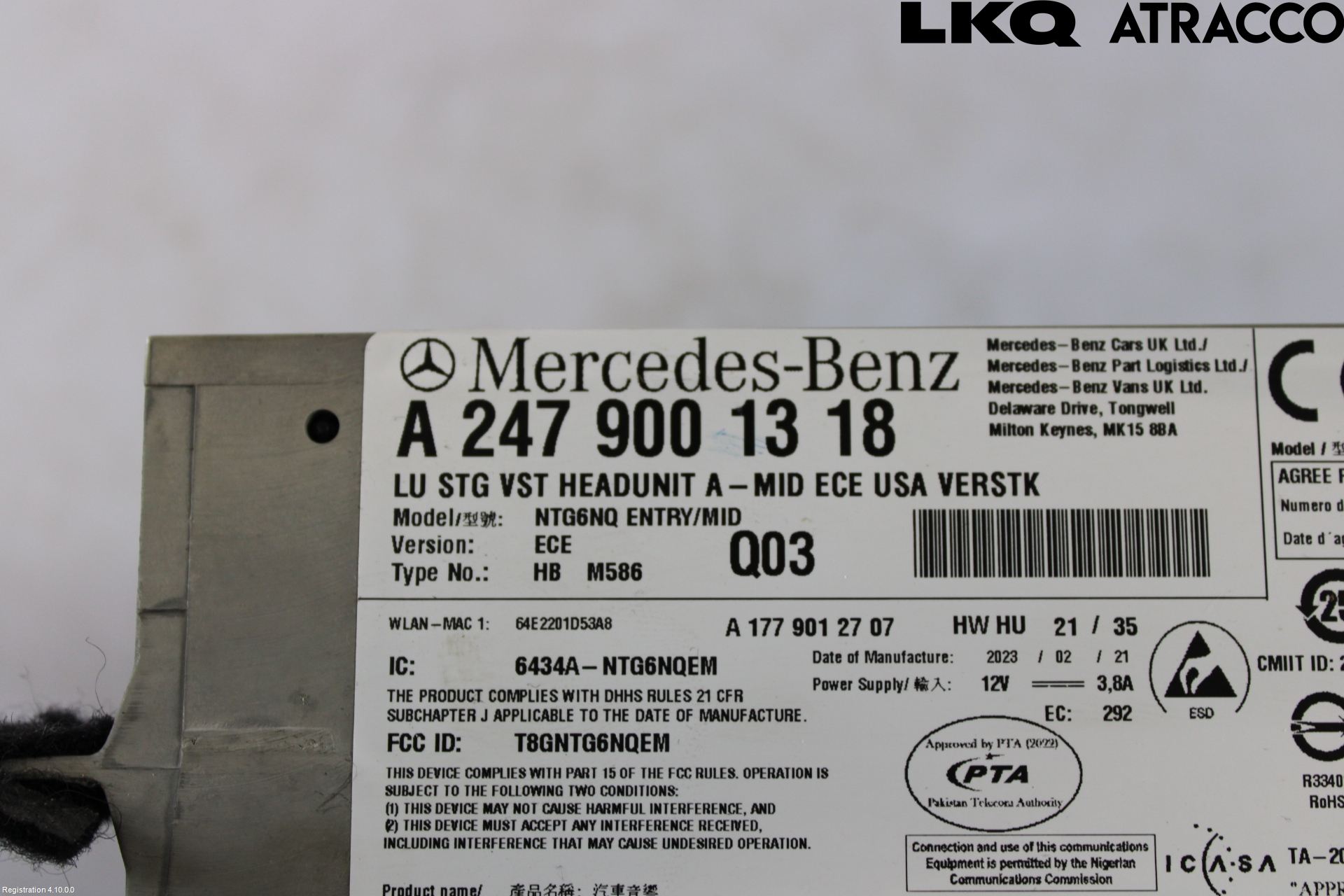 Mercedes-Benz MB EQA (H243) 21- Stereo Radio Med Cd