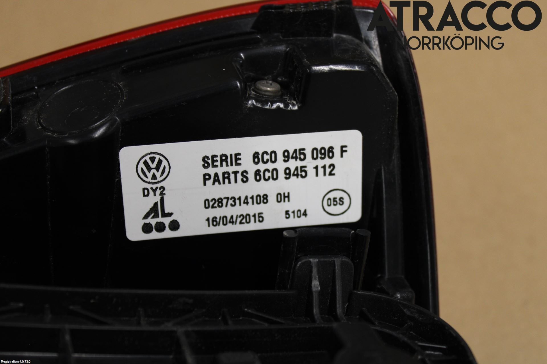 Volkswagen VW POLO 10-17 Baklykt Høyre