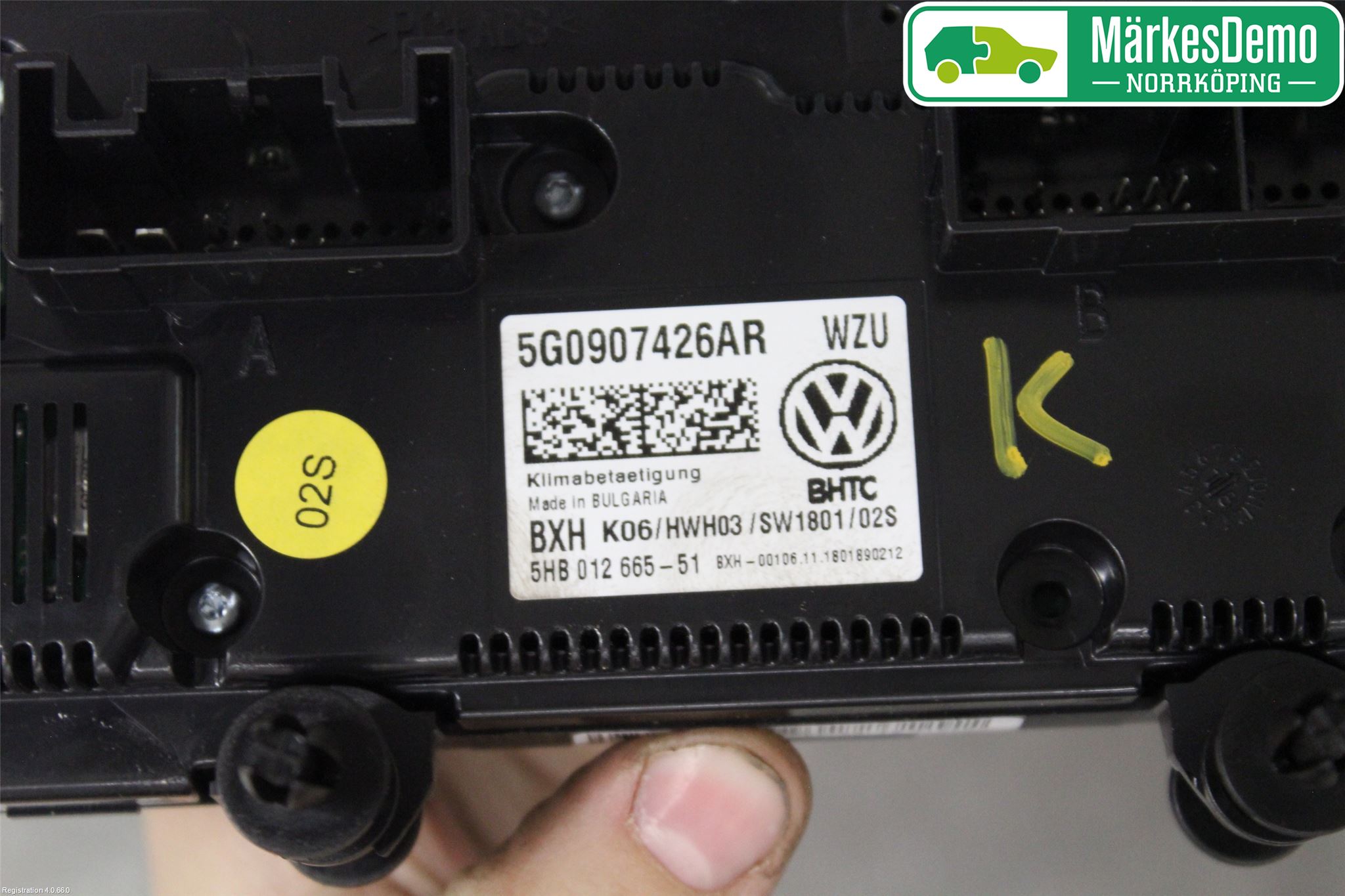 Volkswagen VW GOLF / E-GOLF VII 13-20 Varmeapparat Panel(Regulering)