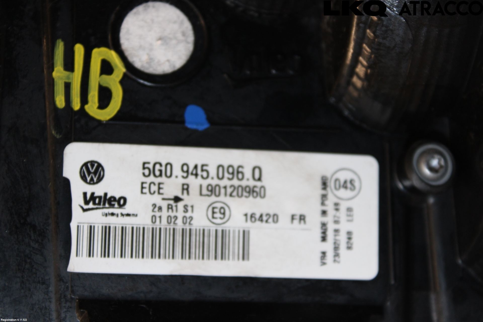 Volkswagen VW GOLF / E-GOLF VII 13-20 Baklykt Høyre
