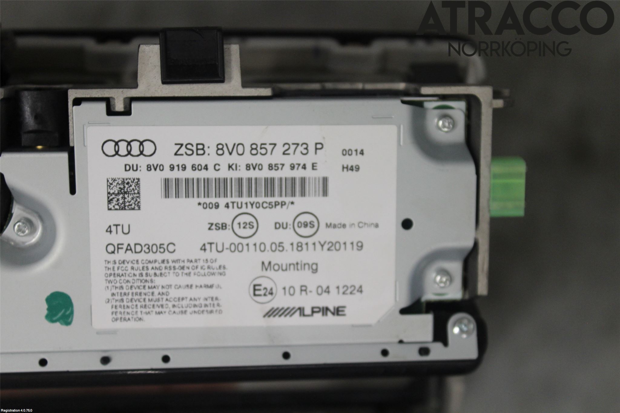 Audi A3/S3 8V 13-20 Instr Skjerm Dvd-Gps-Ac-Tlf
