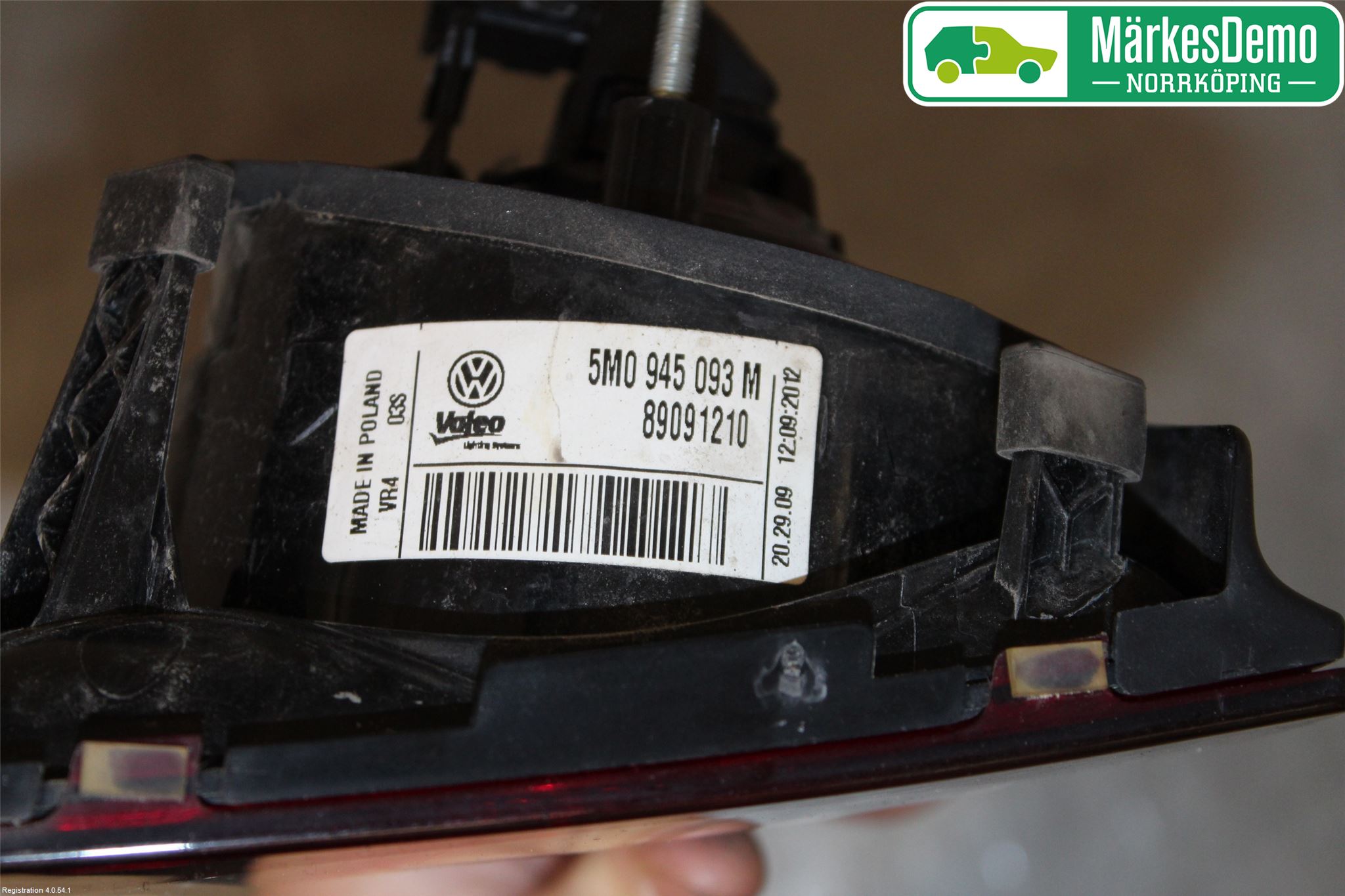Volkswagen VW GOLF PLUS/CROSS GOLF 04-14 Baklykt Venstre  På Luke(Indre