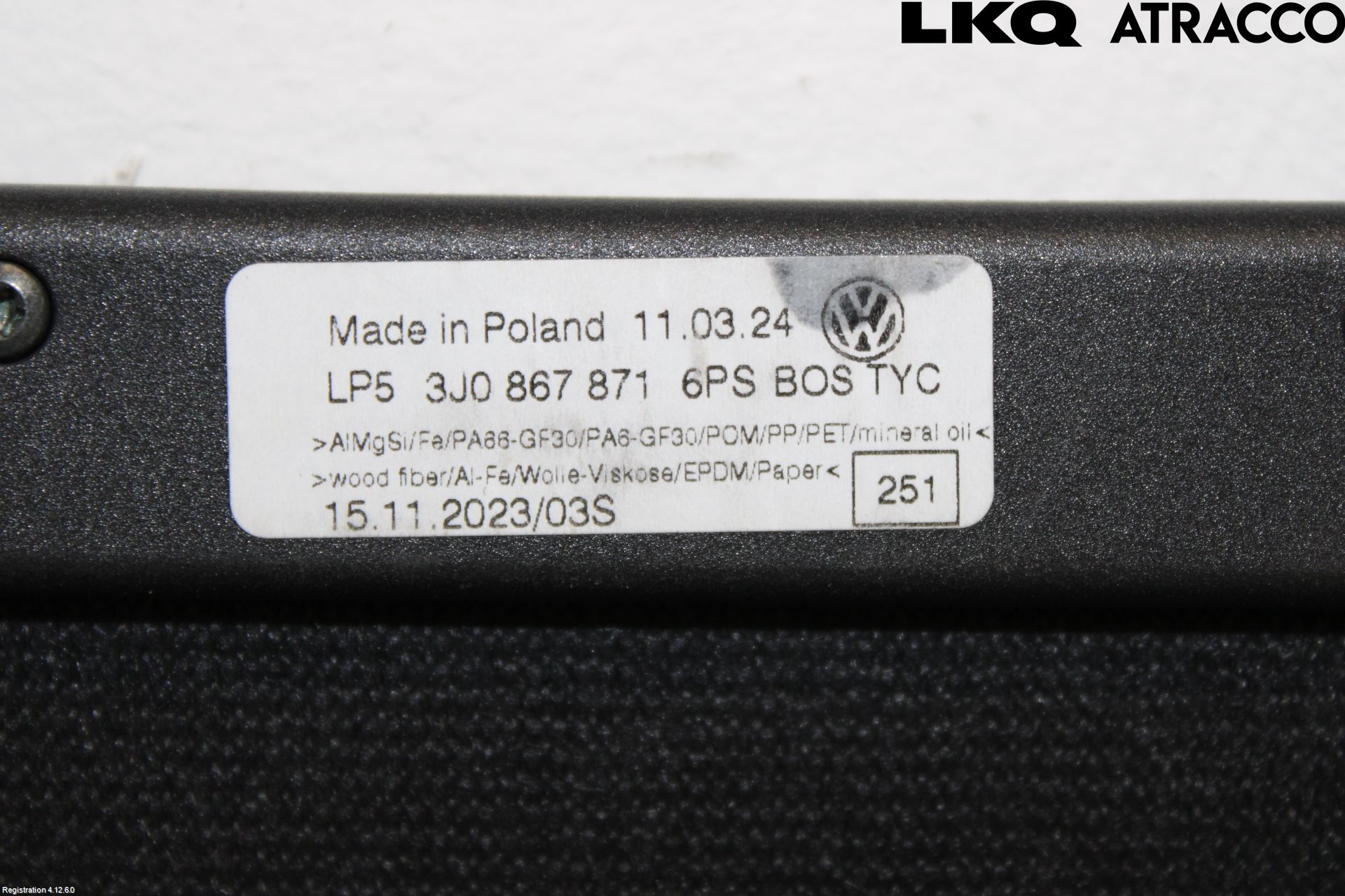 Volkswagen VW PASSAT 24- Innr Innsyn Beskytelse Stv