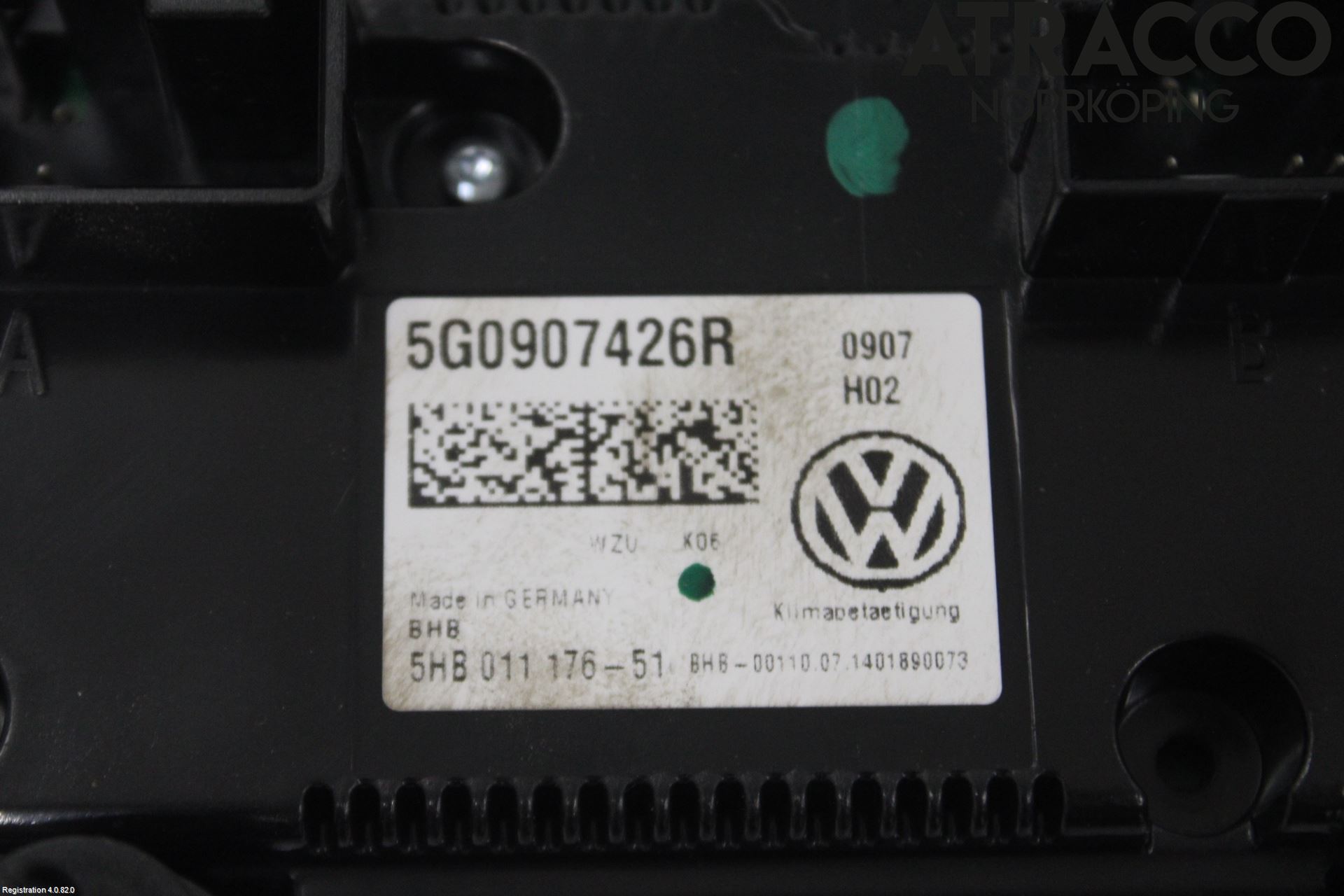 Volkswagen VW GOLF / E-GOLF VII 13-20 Varmeapparat Panel(Regulering)