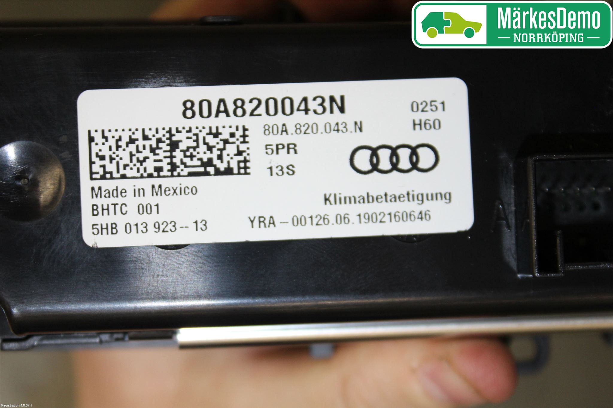 Audi Q5/SQ5 17- Varmeapparat Panel(Regulering)