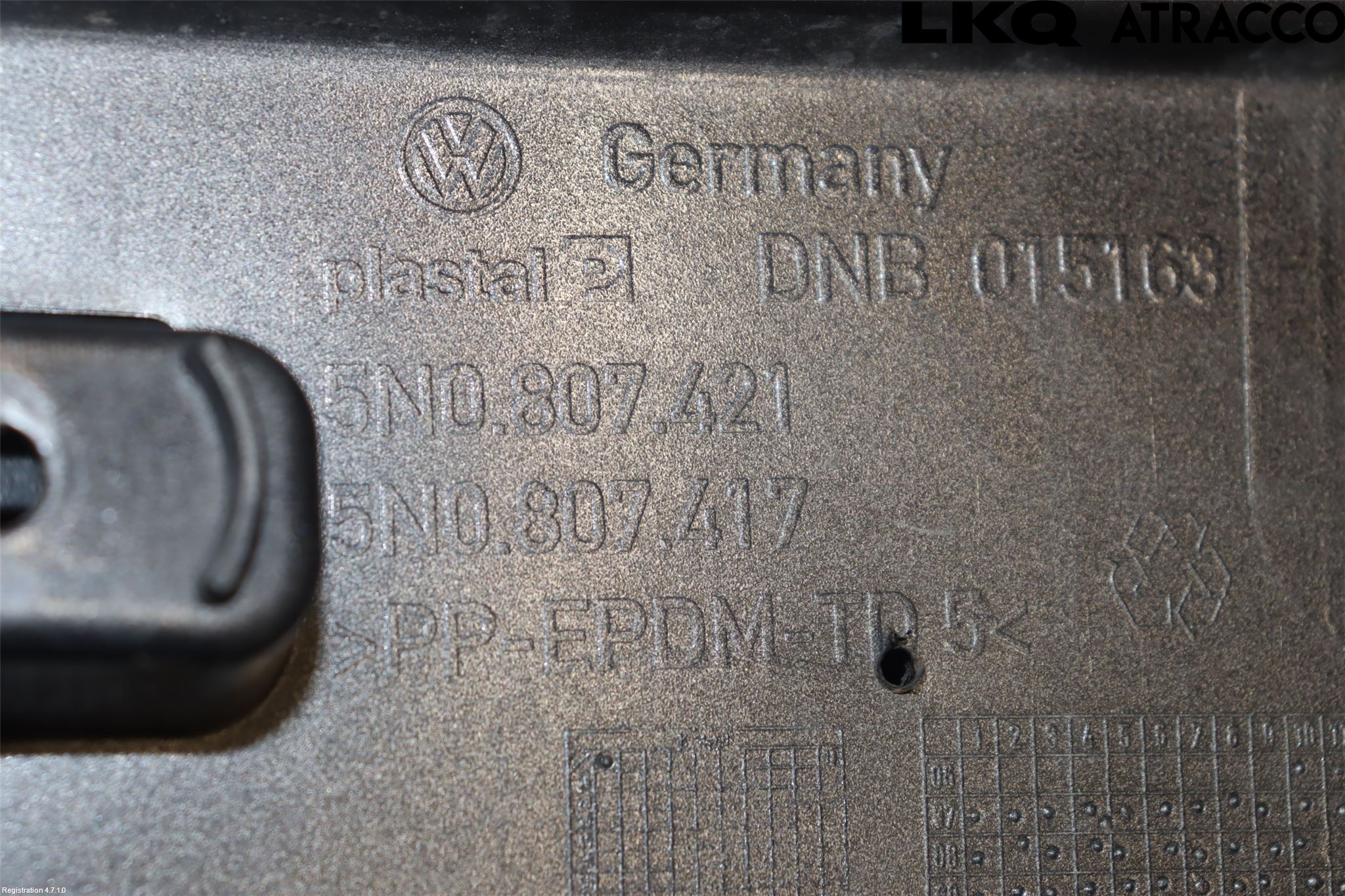 Volkswagen VW TIGUAN 07-16 Støtfanger Bak Overtrekk