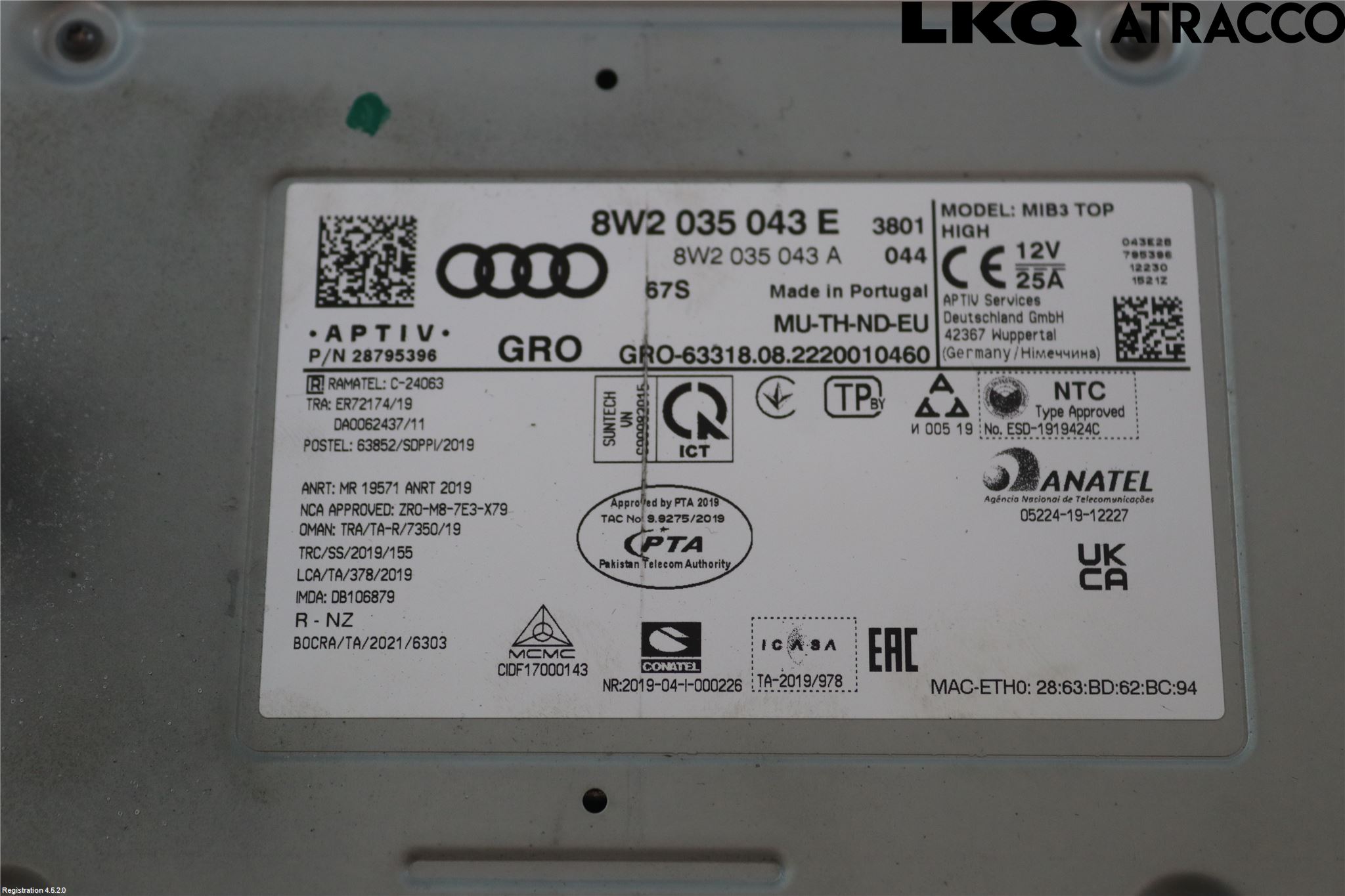 Audi A4/S4 B9 20- Stereo Radio Med Cd