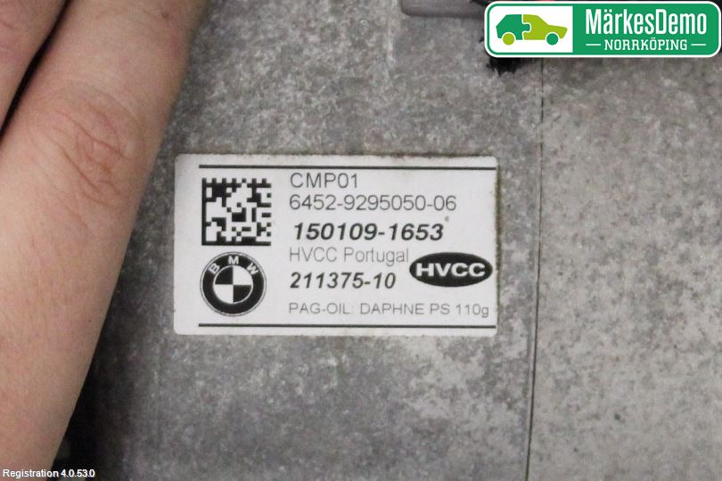 BMW 5 F10/F11/F18 09-17 Varme Ac Kompressor