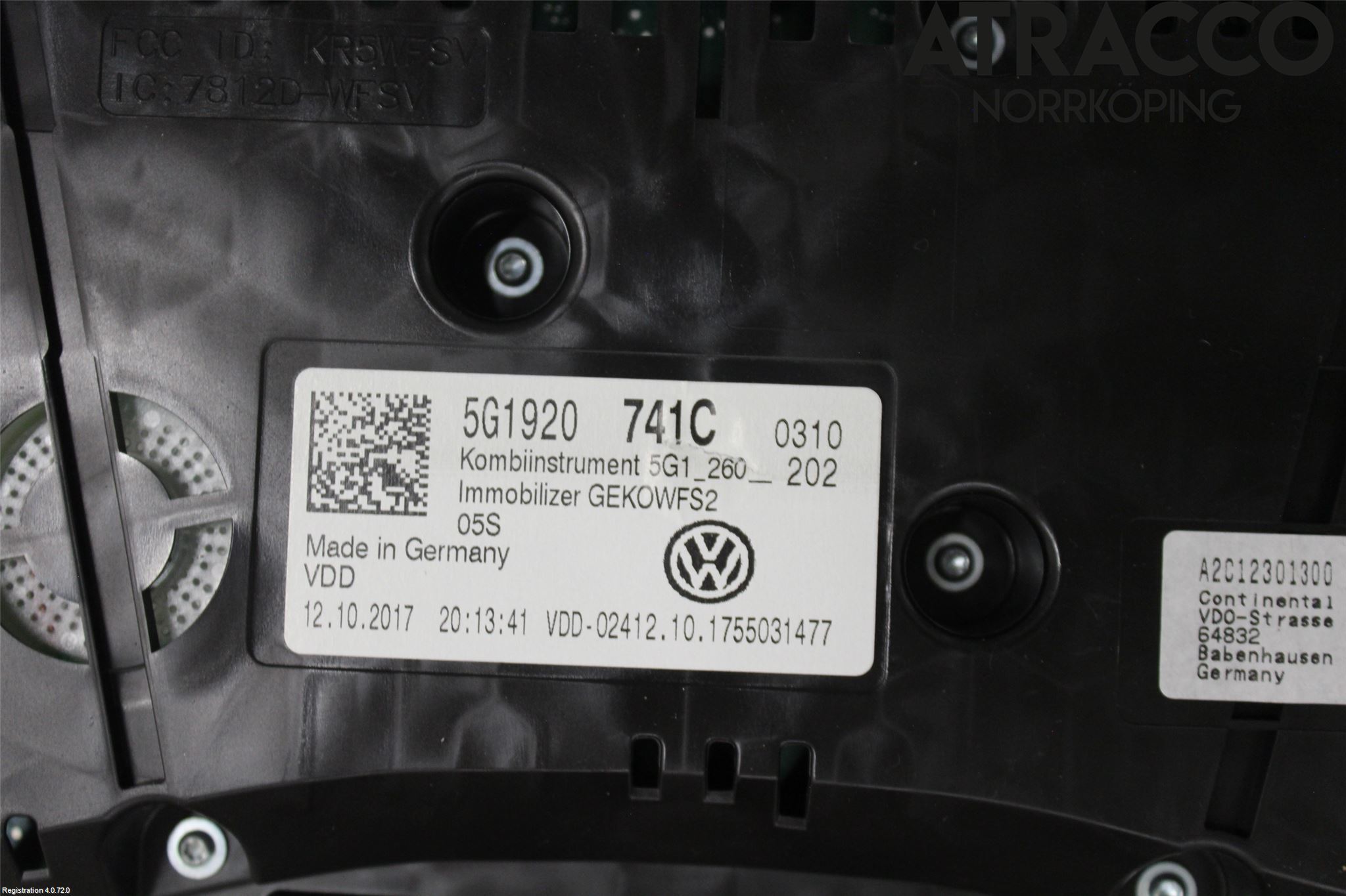 Volkswagen VW GOLF / E-GOLF VII 13-20 Instr Kombinert