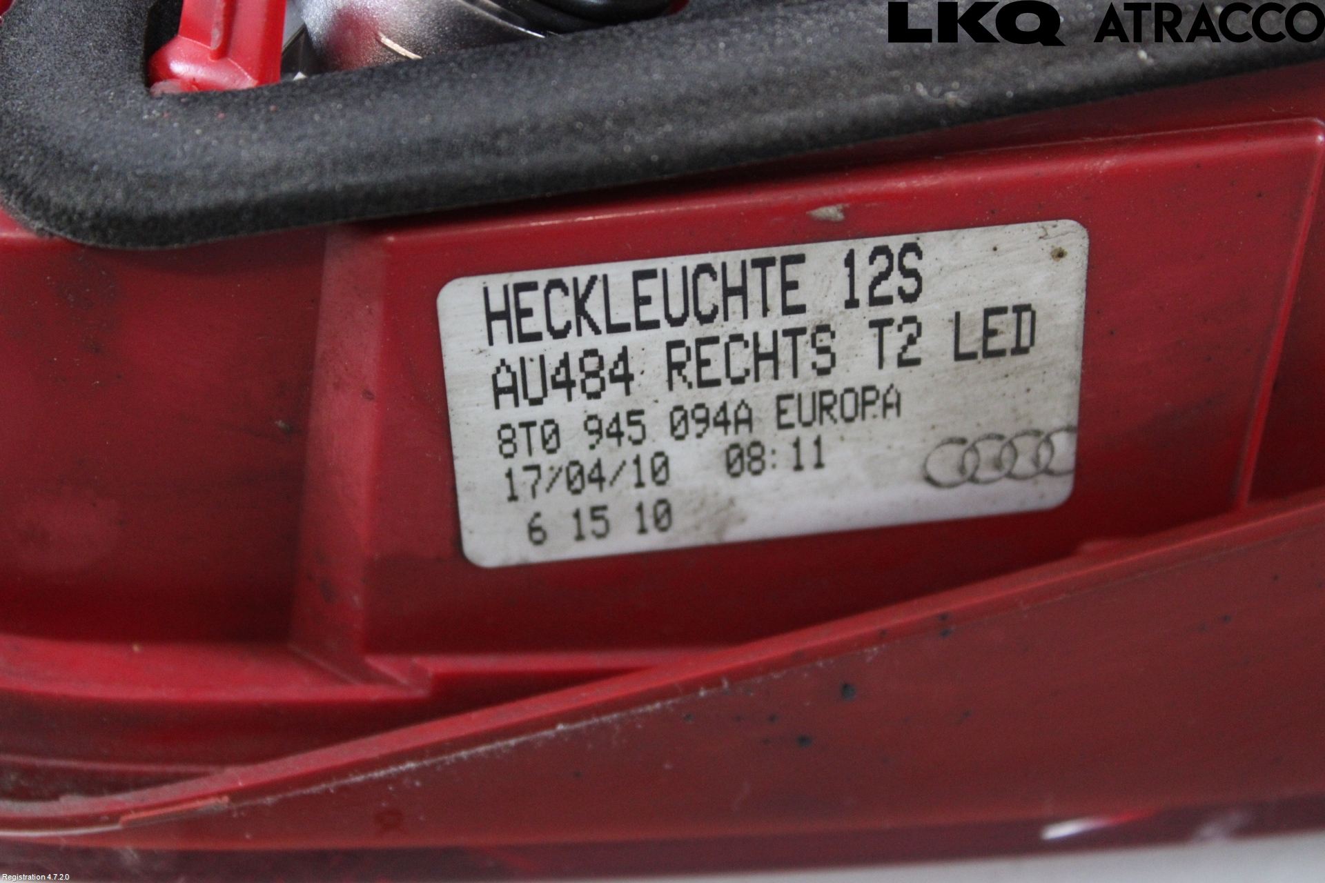 Audi A5 07-16 Baklykt Høyre  På Luke(Indre)